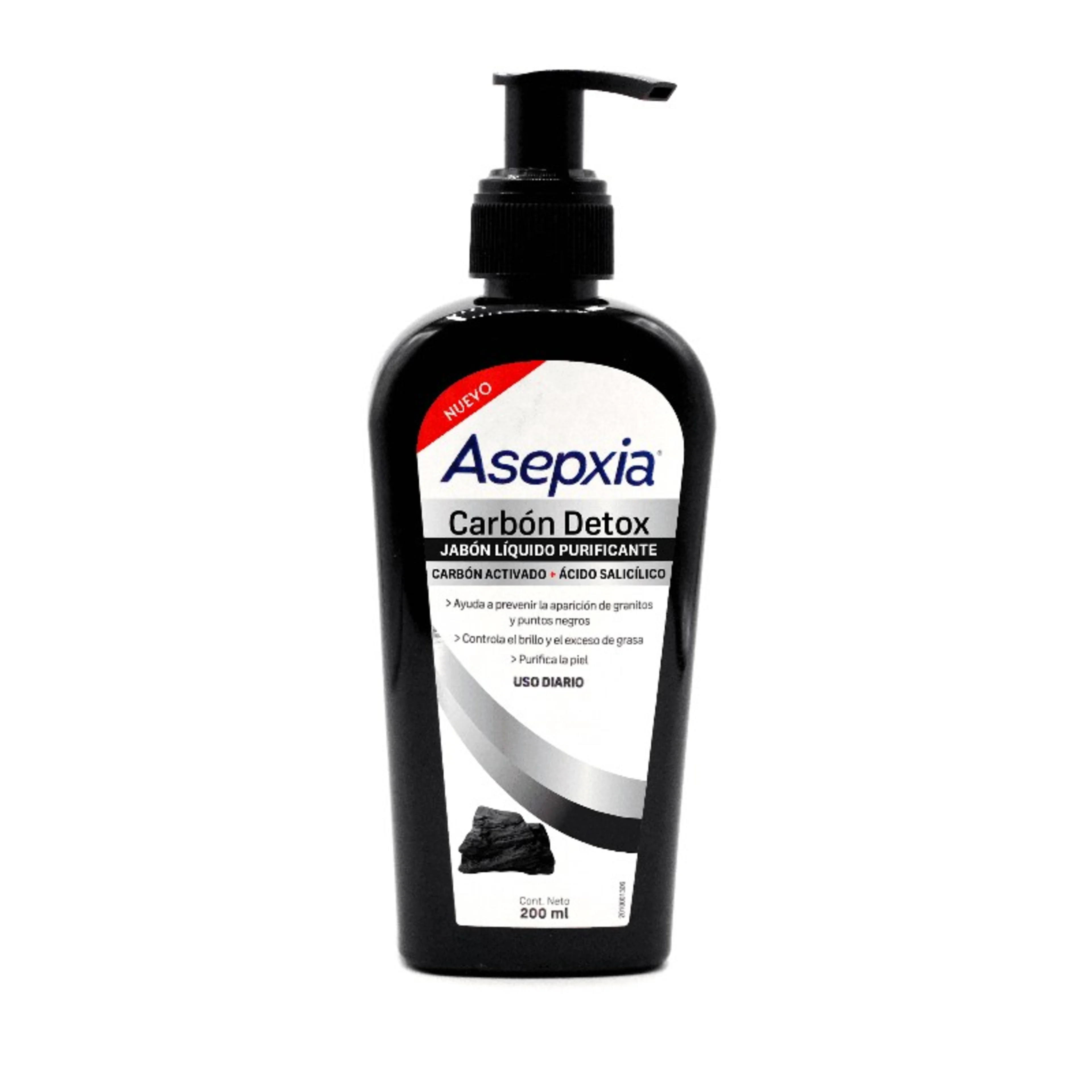 Asepxia Carbón Detox Jabón Líquido Con 200 Ml