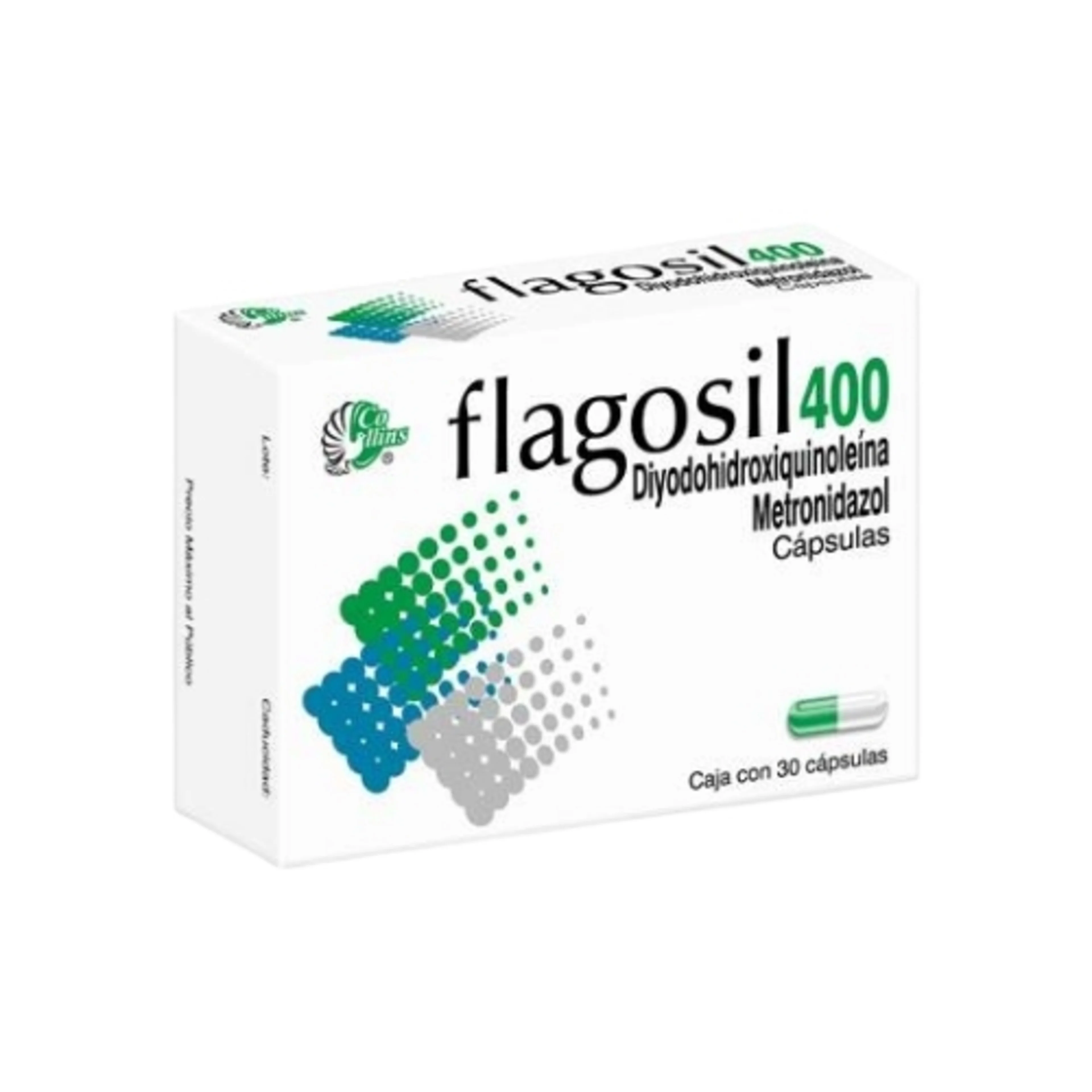 Flagosil Diyodohidroxiqunolina Metronidazol 400 200/400Mg Con 30 Cápsulas 