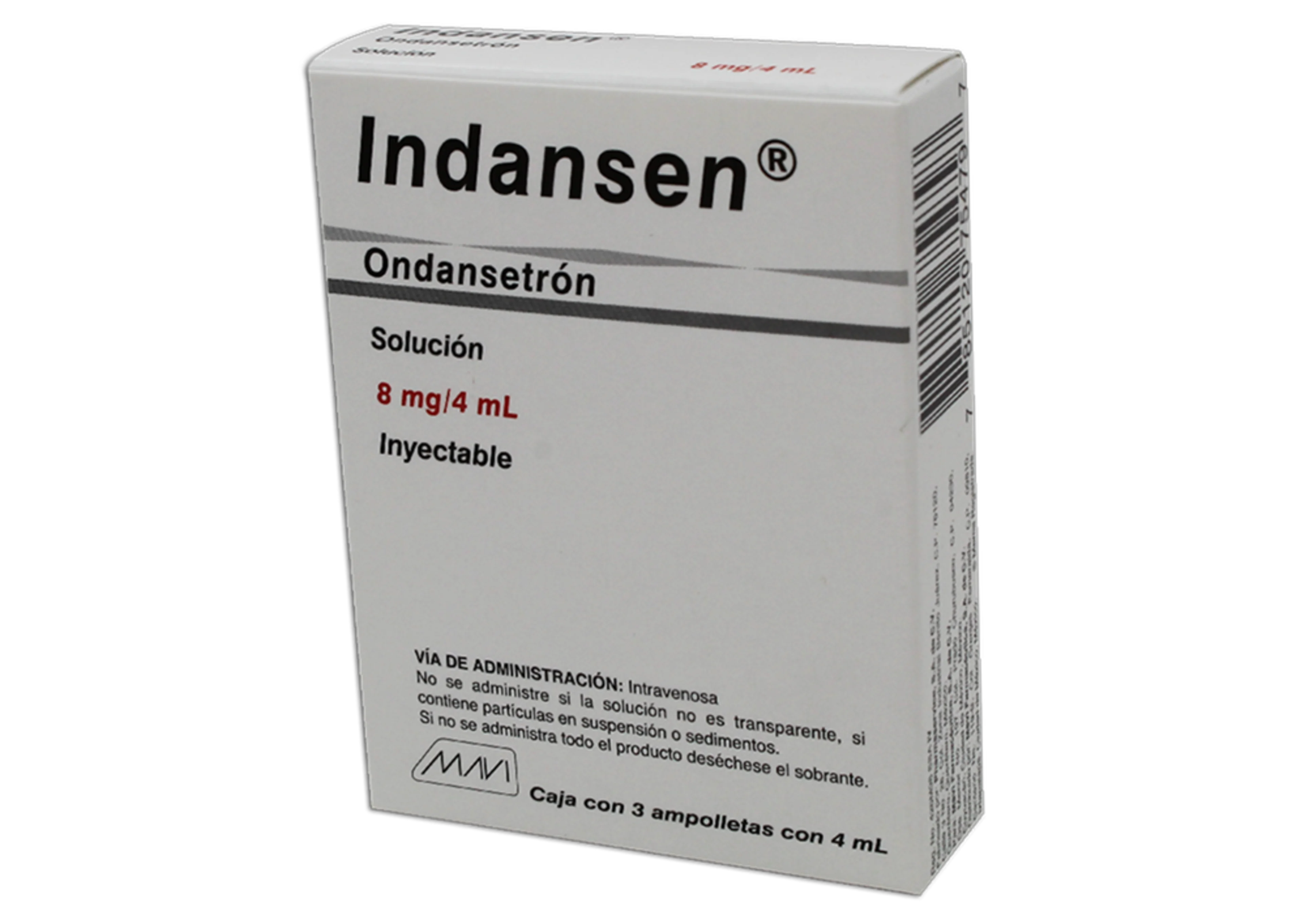 Indasen 8 Mg Solución Inyectable 3 Ampolletas