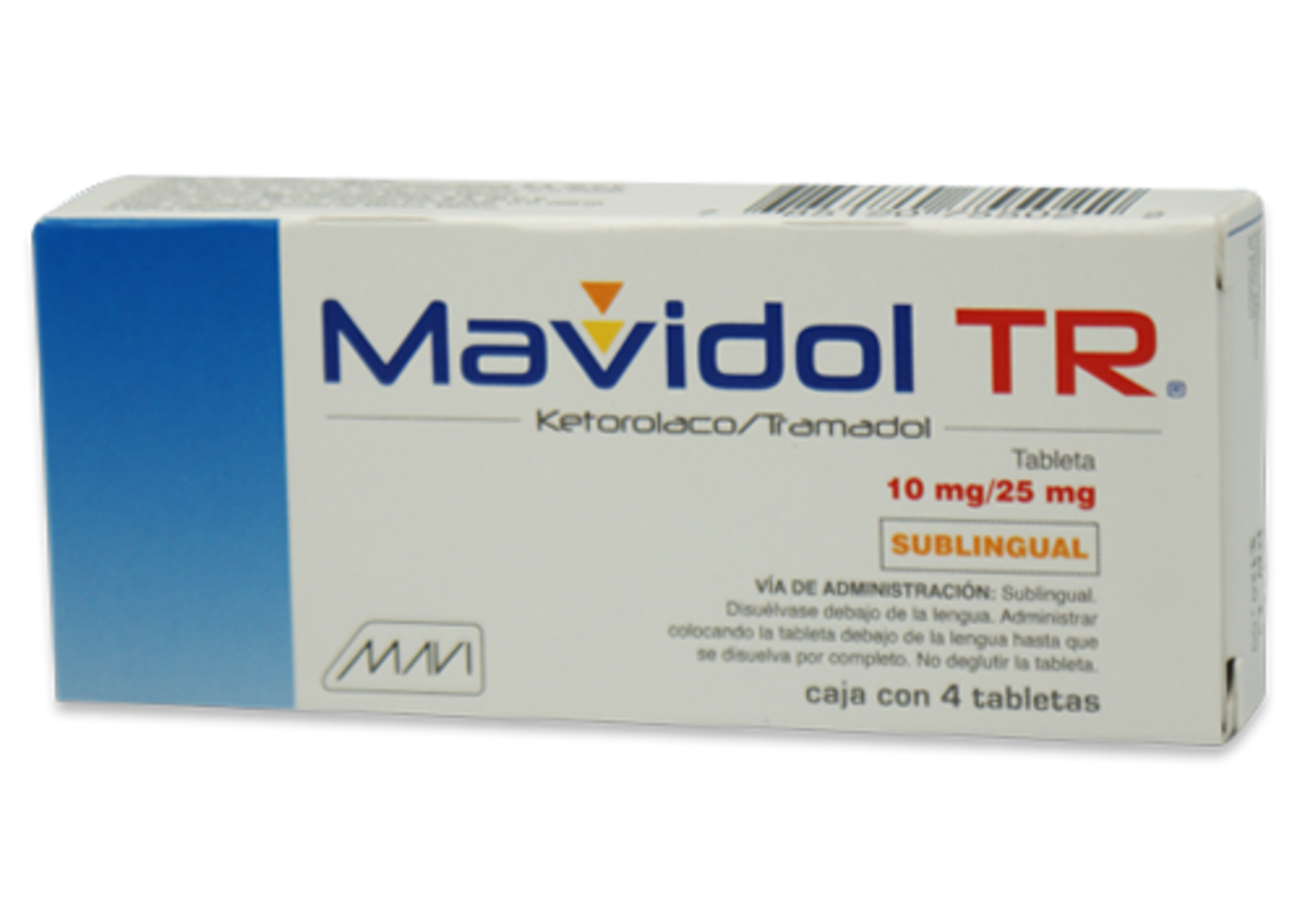 Mavidol Tr 10/25 Mg Con 4 Tabletas Sublinguales