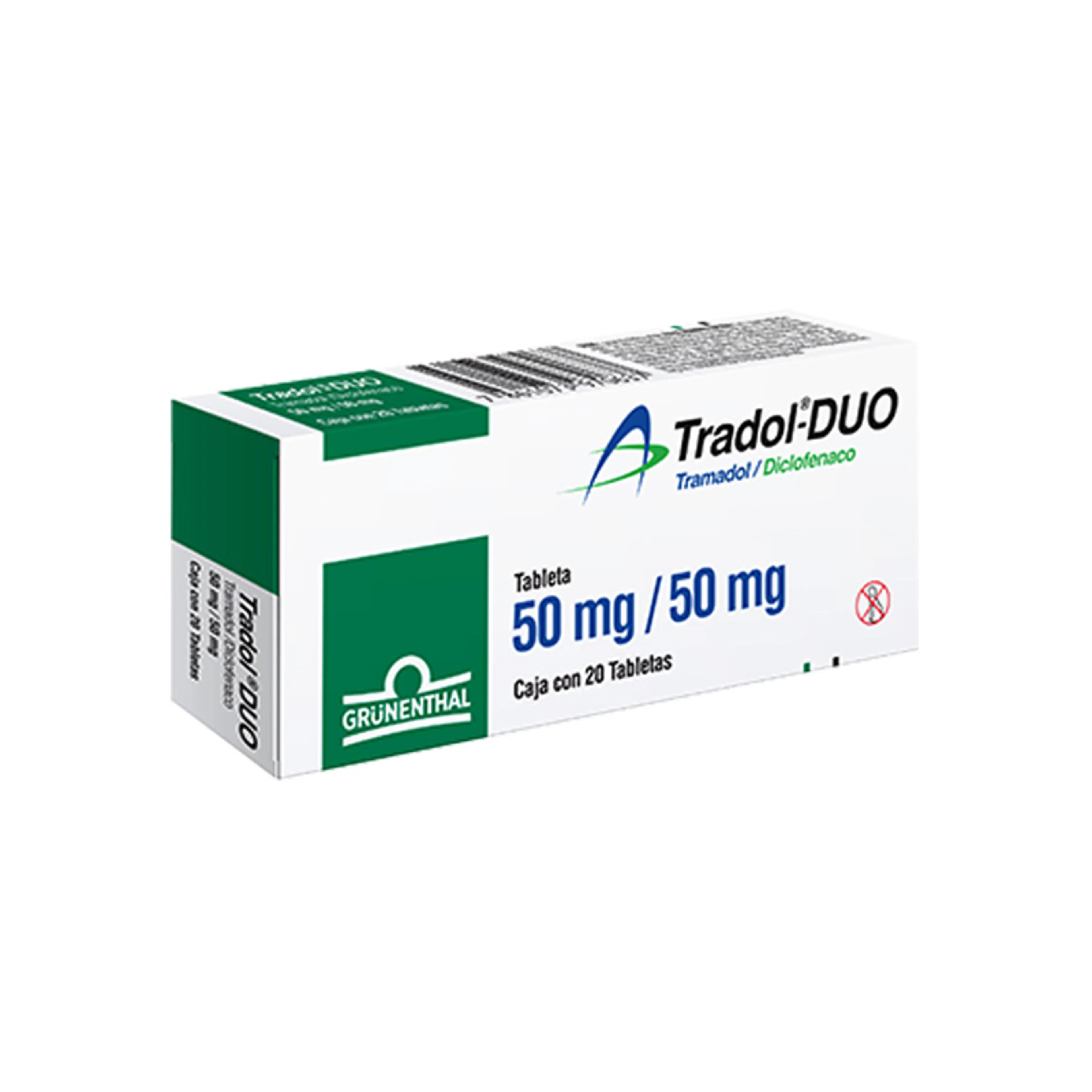 Tradol Duo 50/50 Mg Con 20 Tabletas