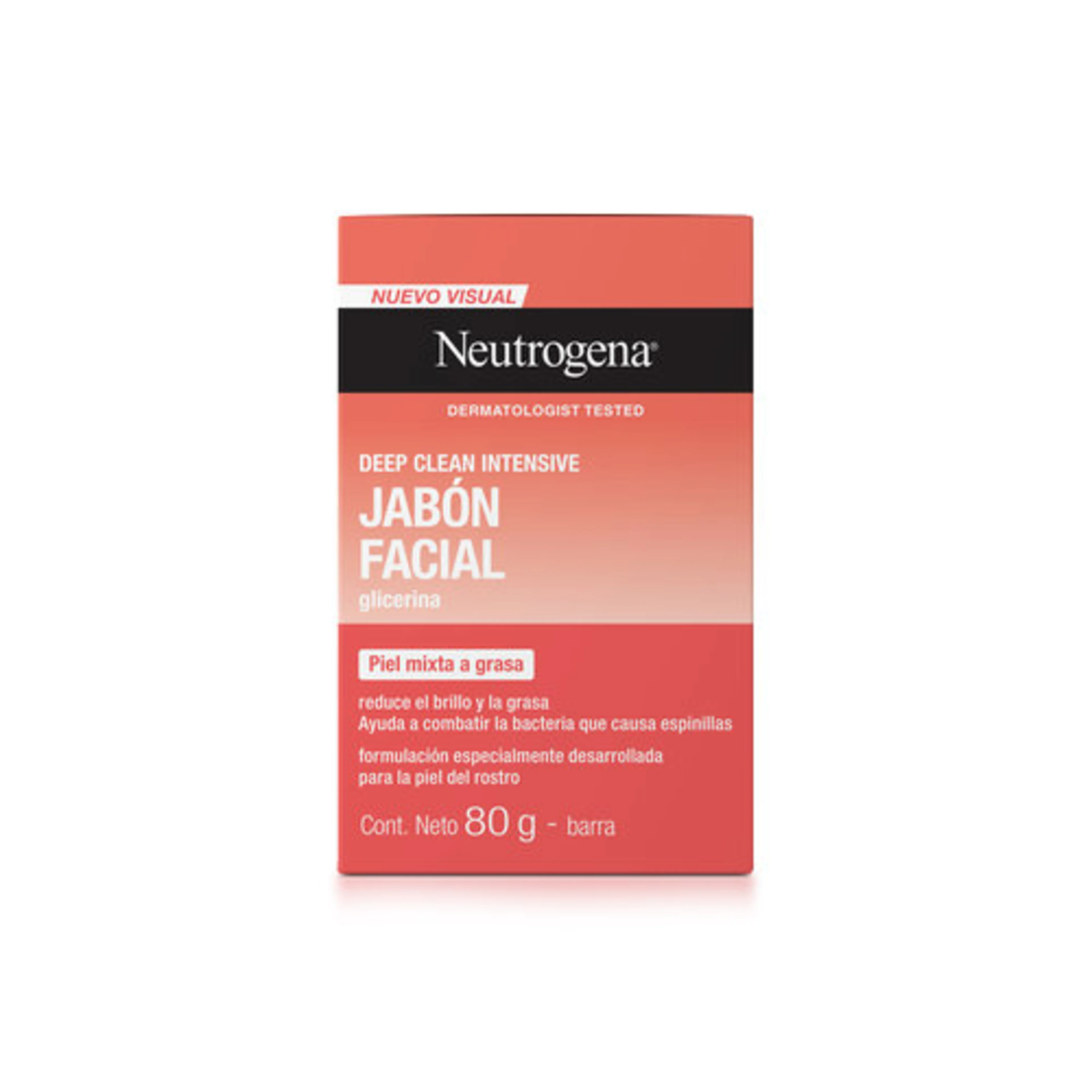 Neutrogena jabón facial piel mixta a grasa barra 80 g