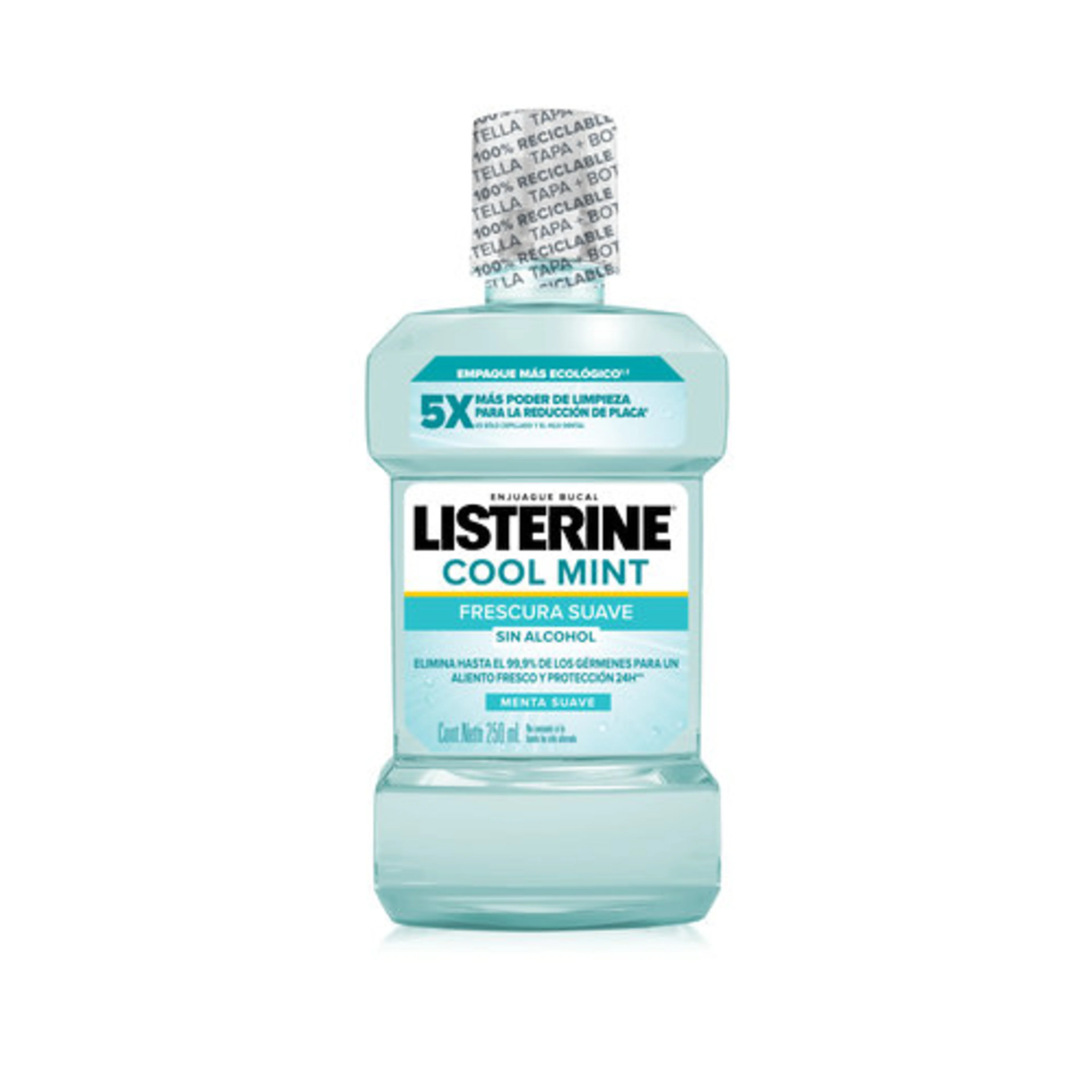 Listerine Cool Mint Zero Alcohol Enjuague Bucal Con 250 Ml