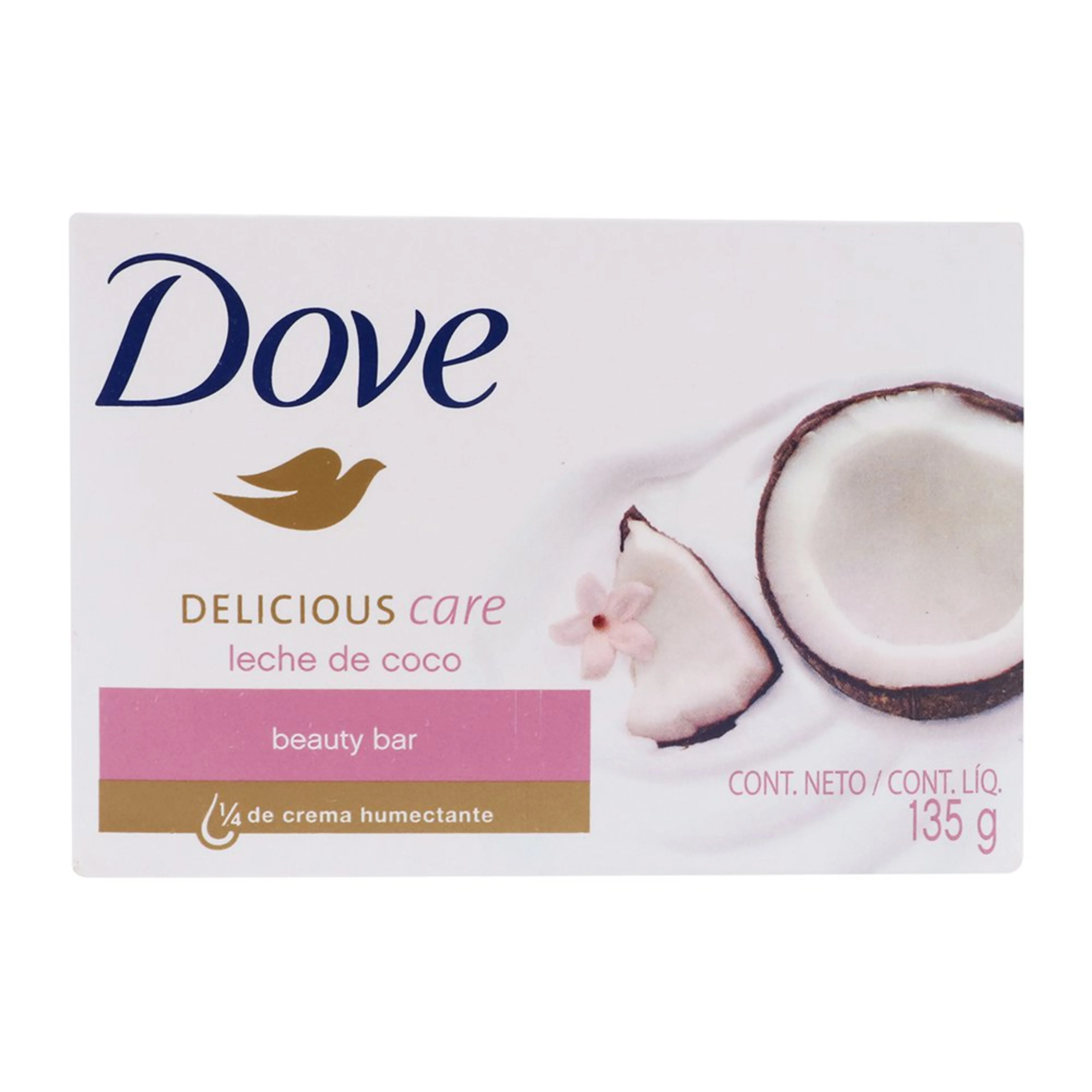 Dove Delicious Care Leche De Coco Jabón En Barra Con 135 G
