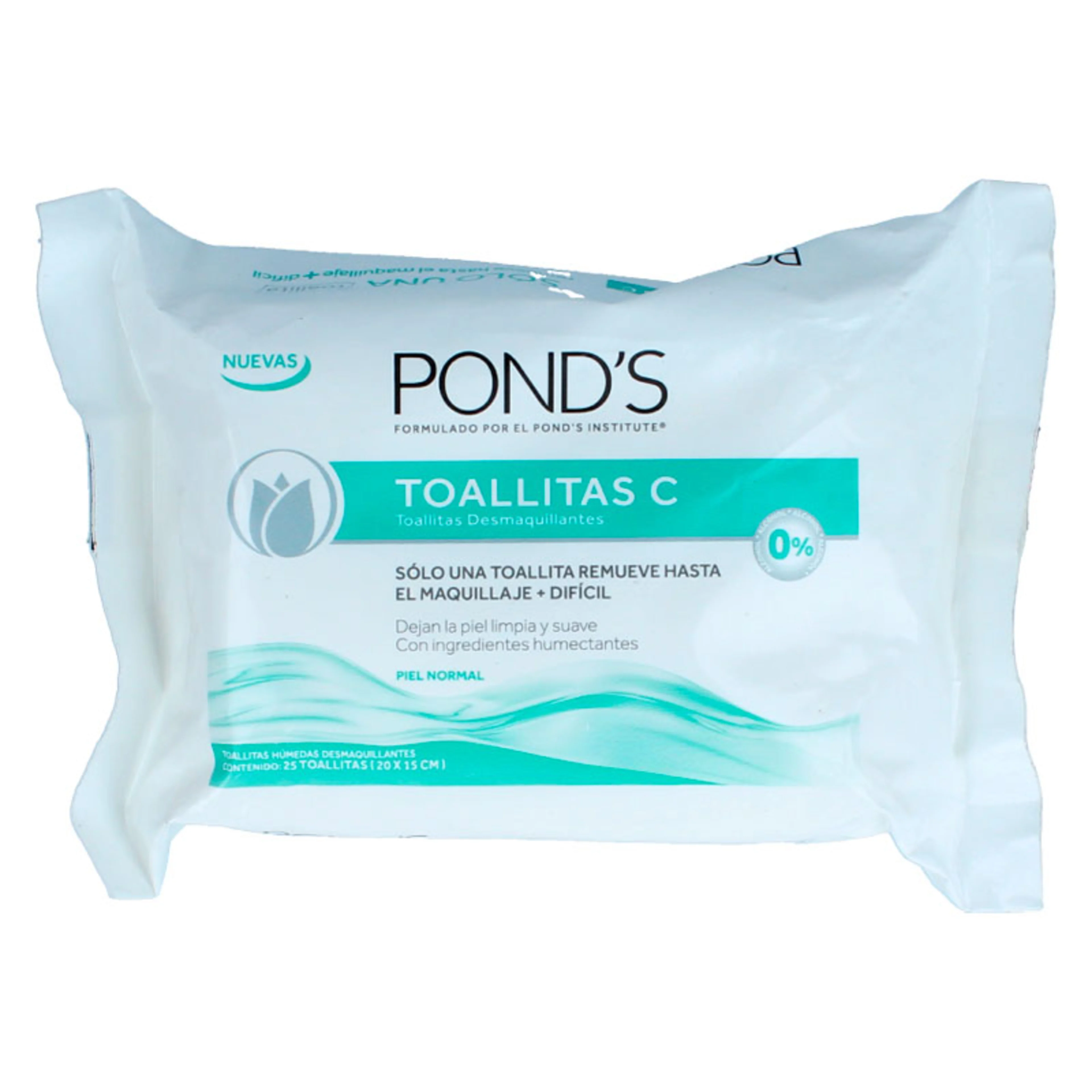 Pond’s toallitas c desmaquillantes para piel normal sin alcohol 25 piezas bolsa