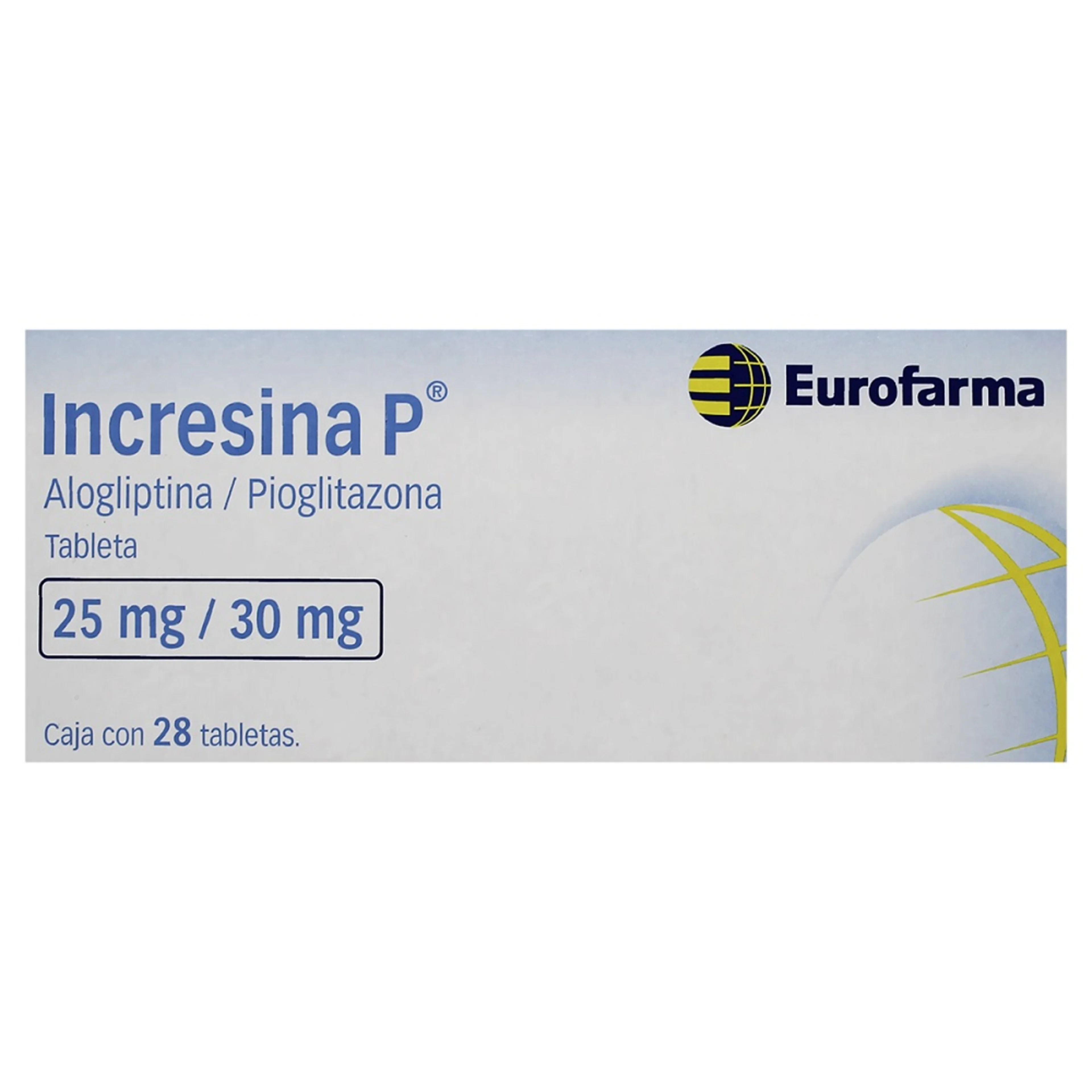 Incresina P Alogliptina Metformina 25 Mg/ 30 Mg Con 28 Tabletas