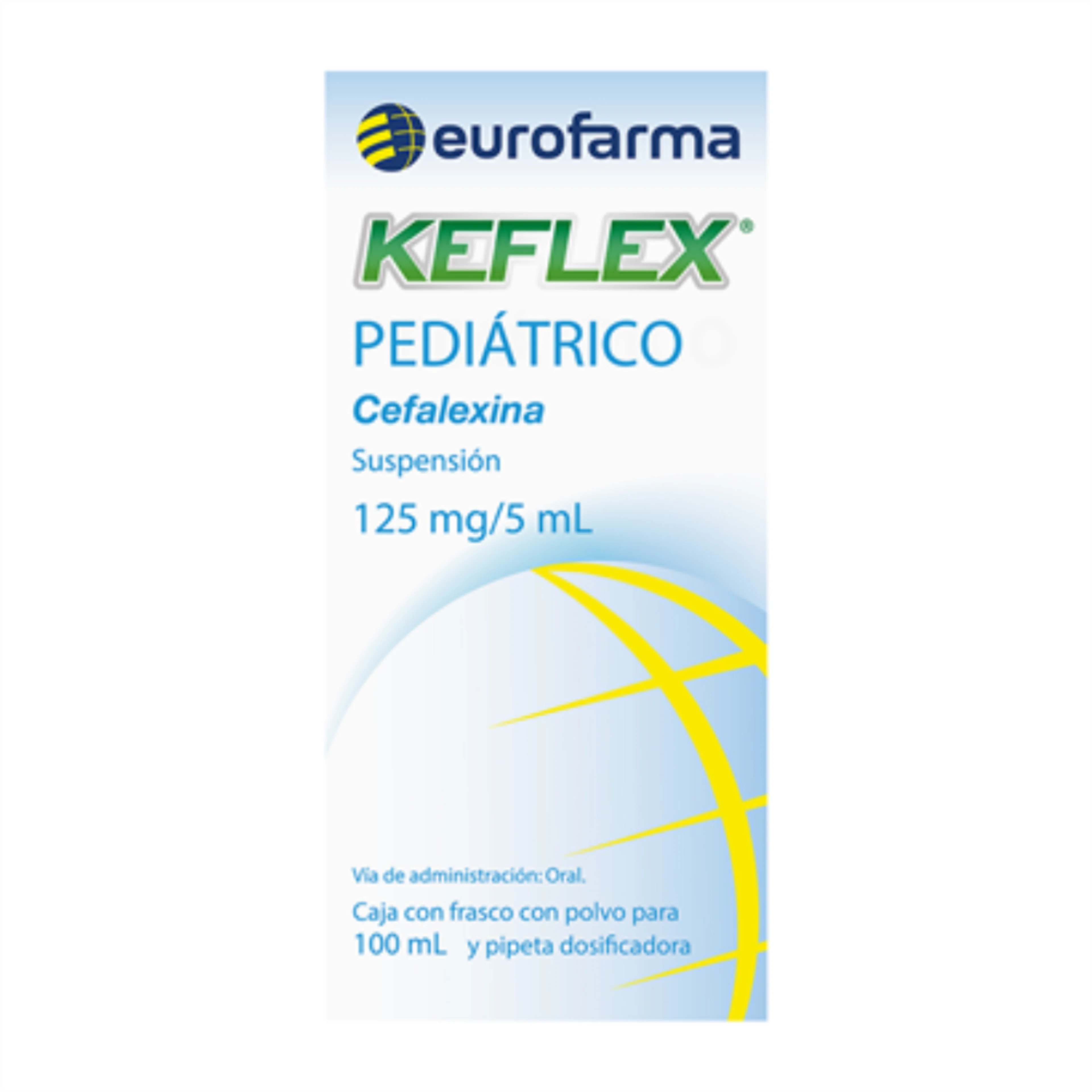 Keflex Cefalexina 125 Mg/5 Ml Suspensión Pediátrica Con 100 Ml