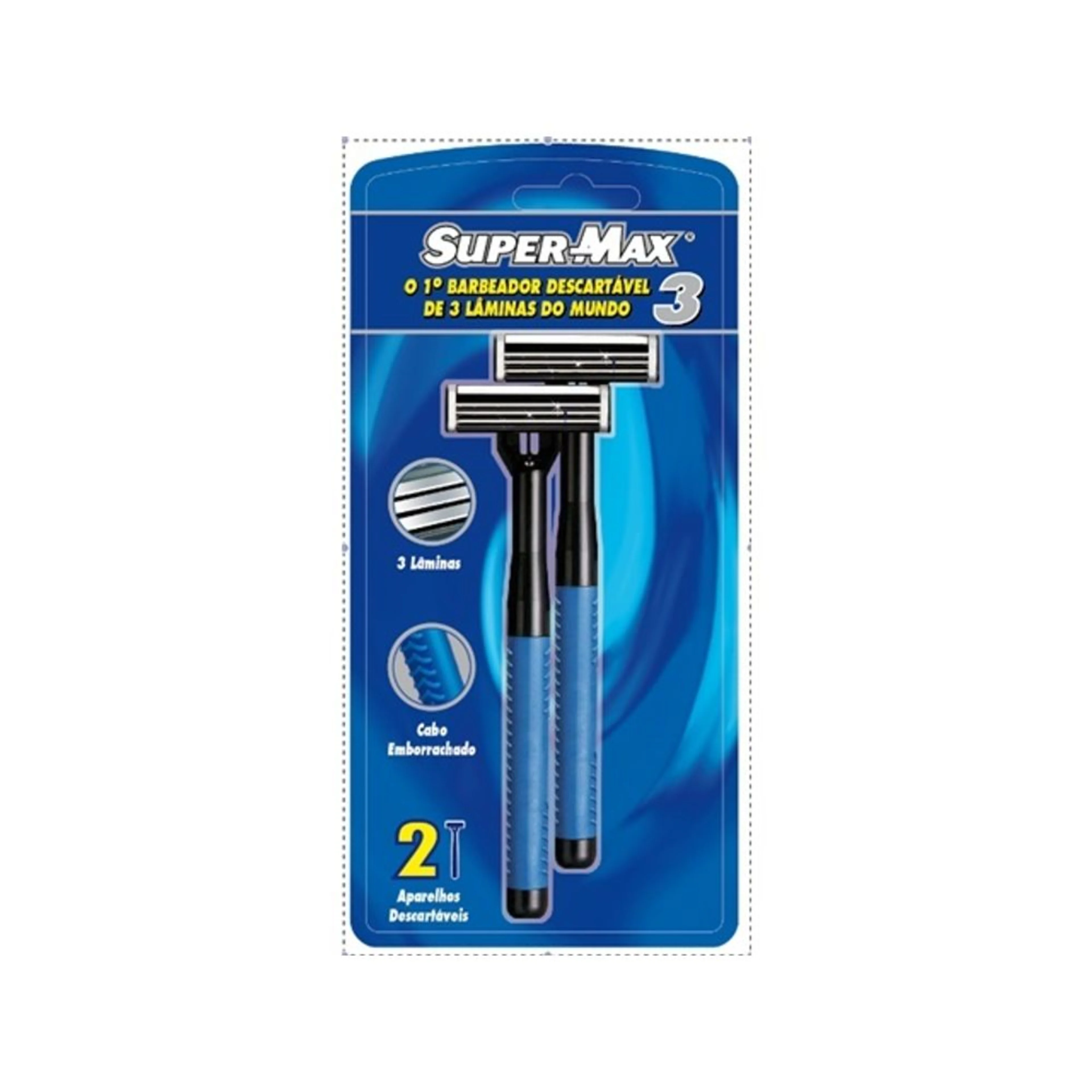 Rasuradoras super-max 3 desechables con triple hoja 2 pzas.