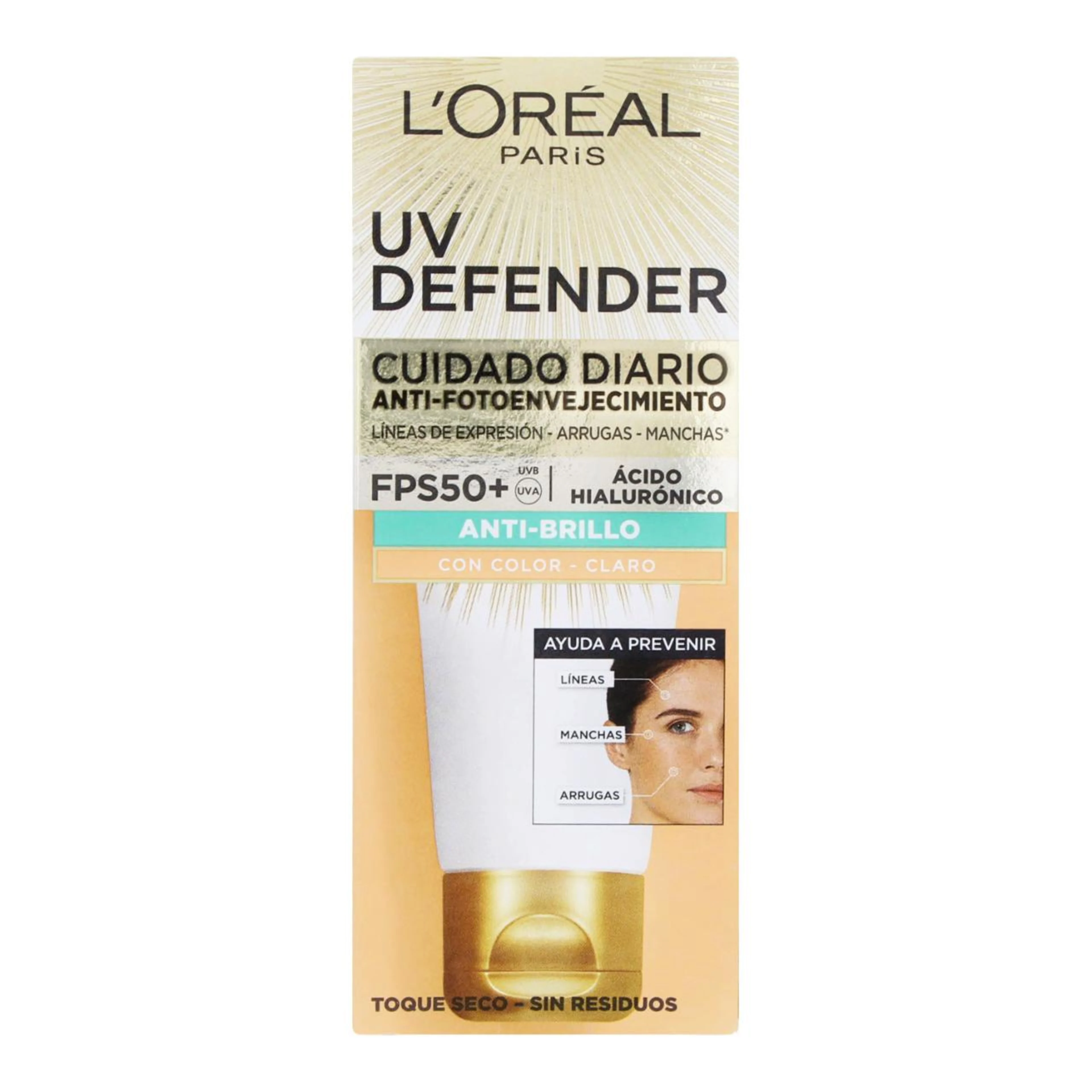 L´Oreal Uv Defender Color Claro Anti-Edad Fps50+ 40G