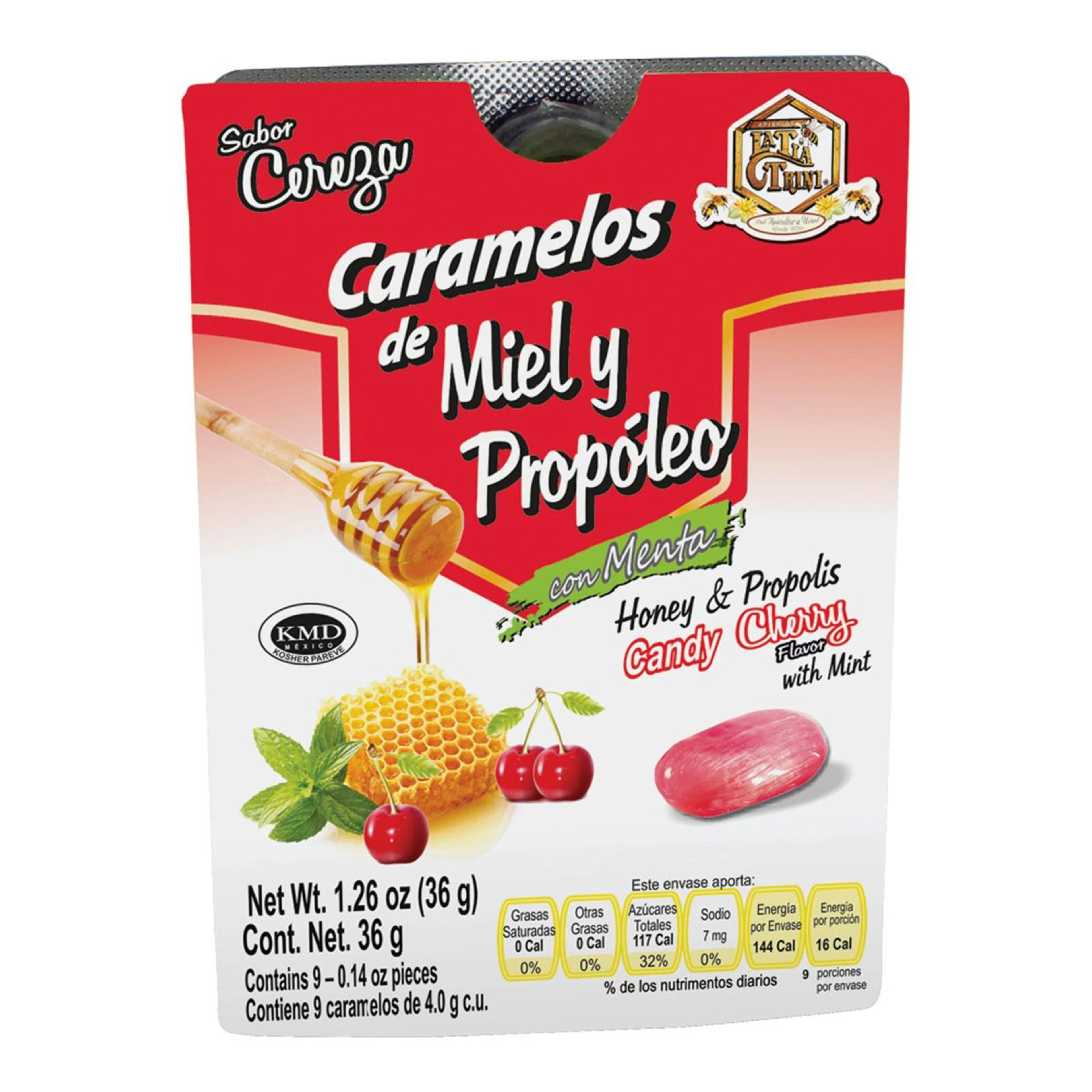 La Tía Trini Caramelo Sabor Cereza Con 9 Piezas