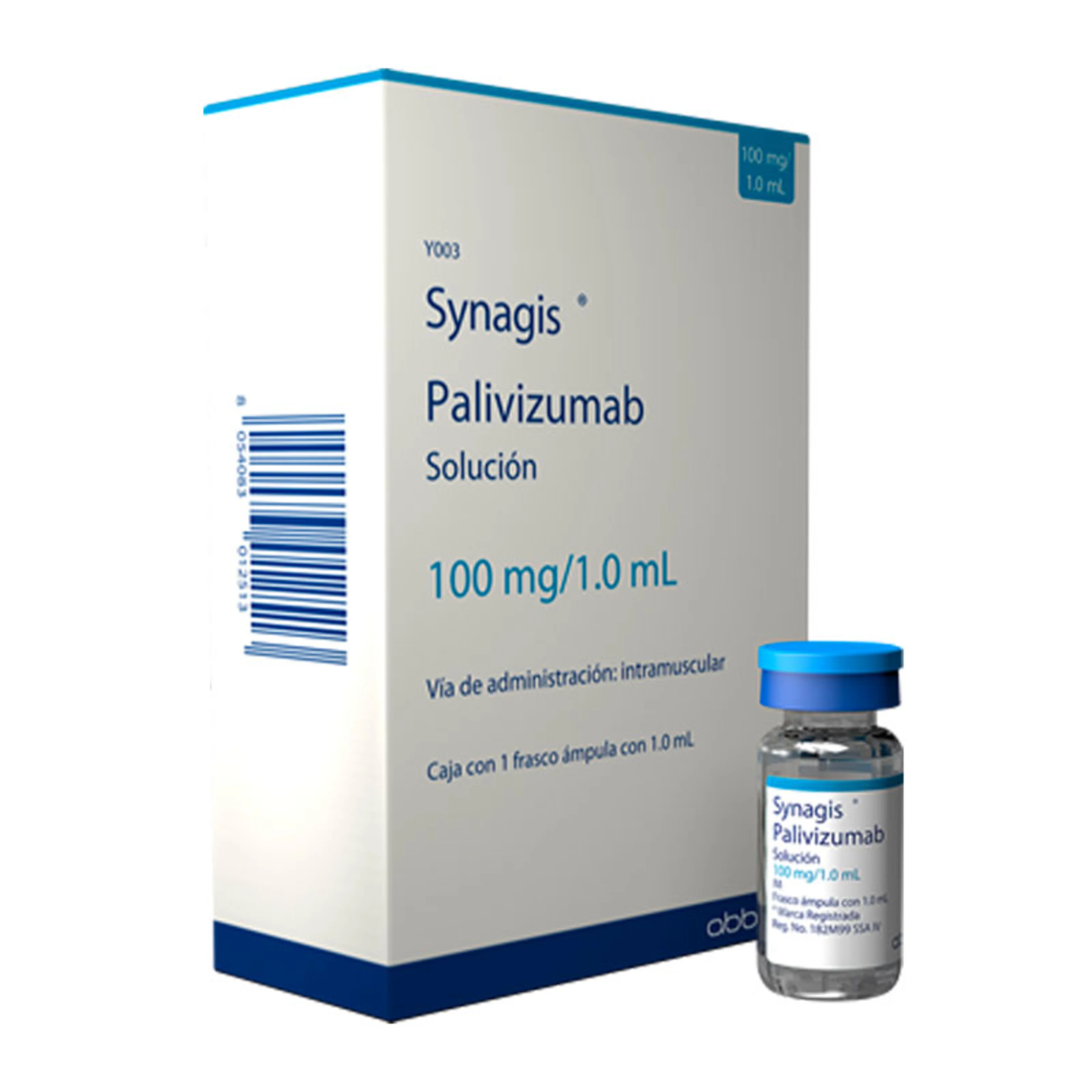 Synagis palivizumab 100 mg solución inyectable frasco 1 ml