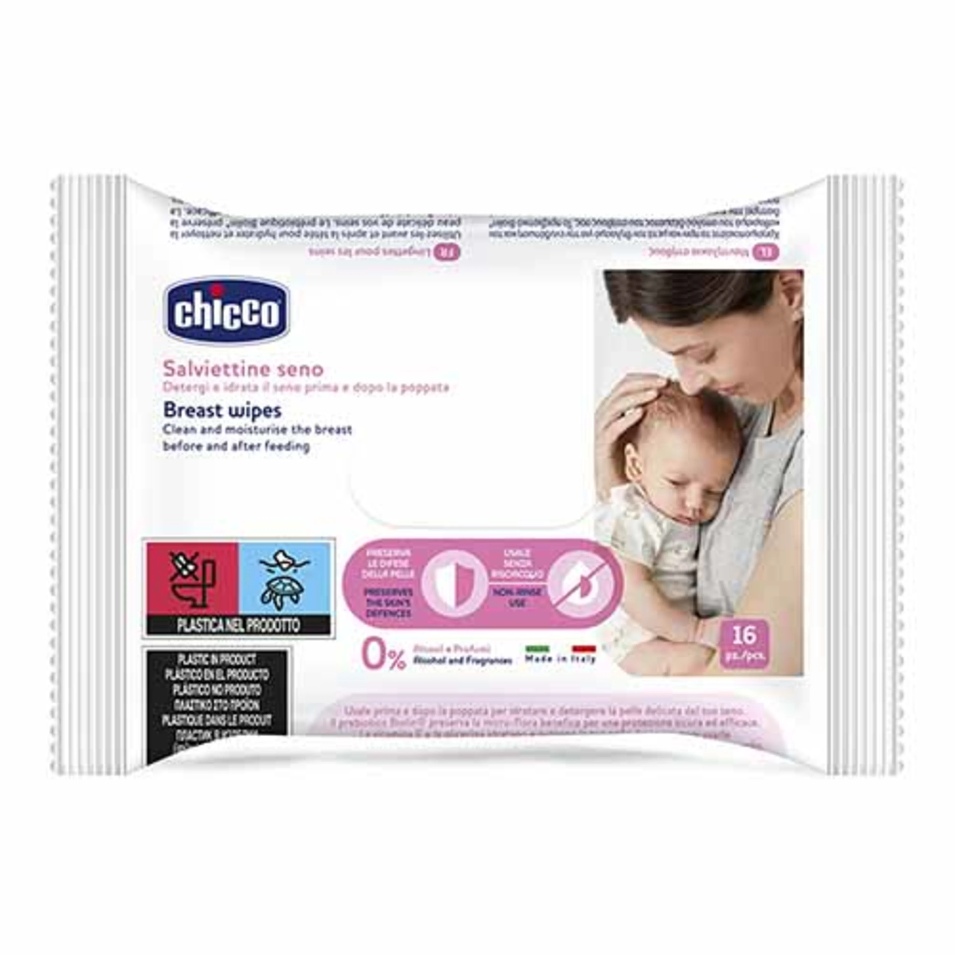 Chicco Toallitas Limpiadoras Para Lactancia Con 16 Pzas