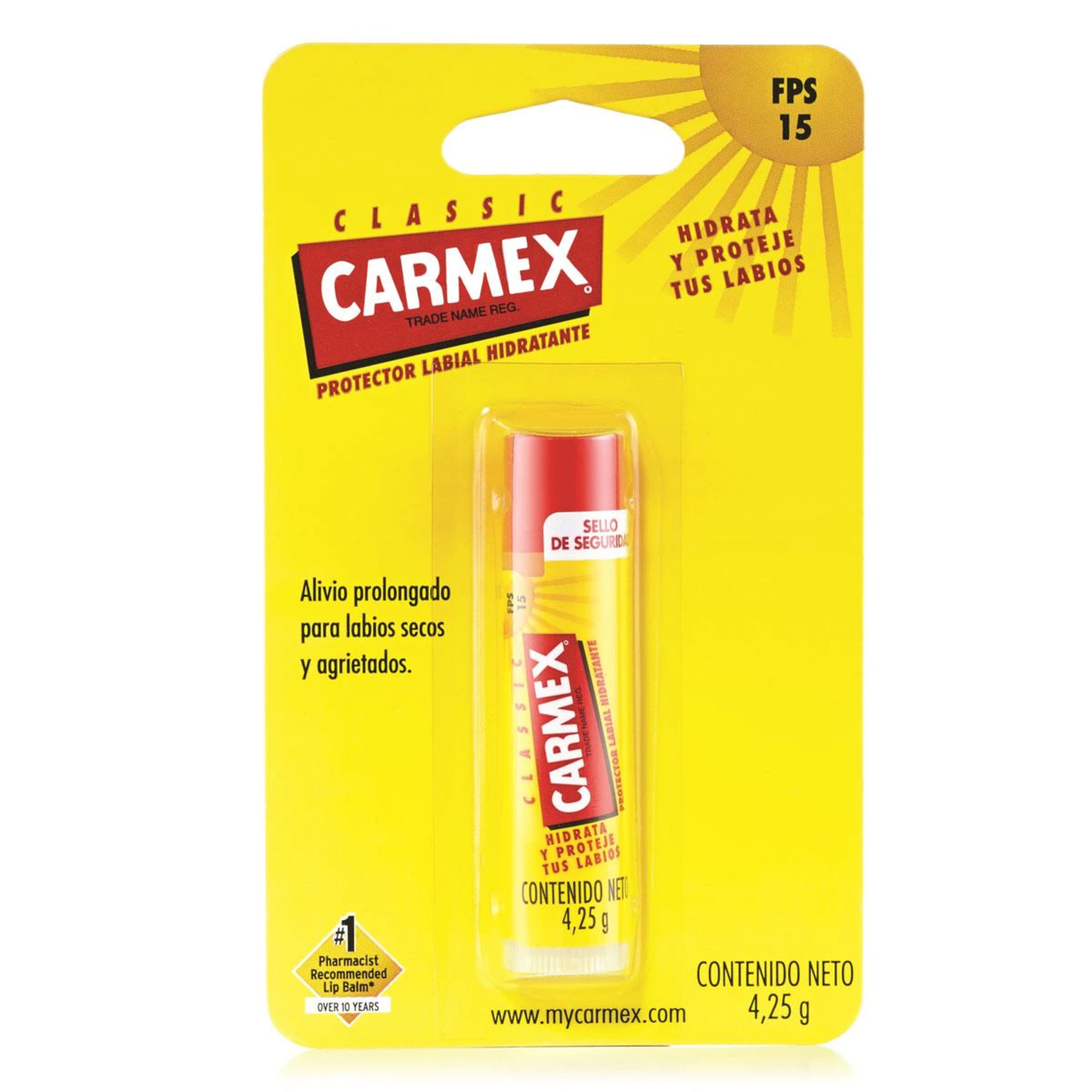 Carmex Classic Protector Labial Hidratante Con Fps 15 4.25 G Stick