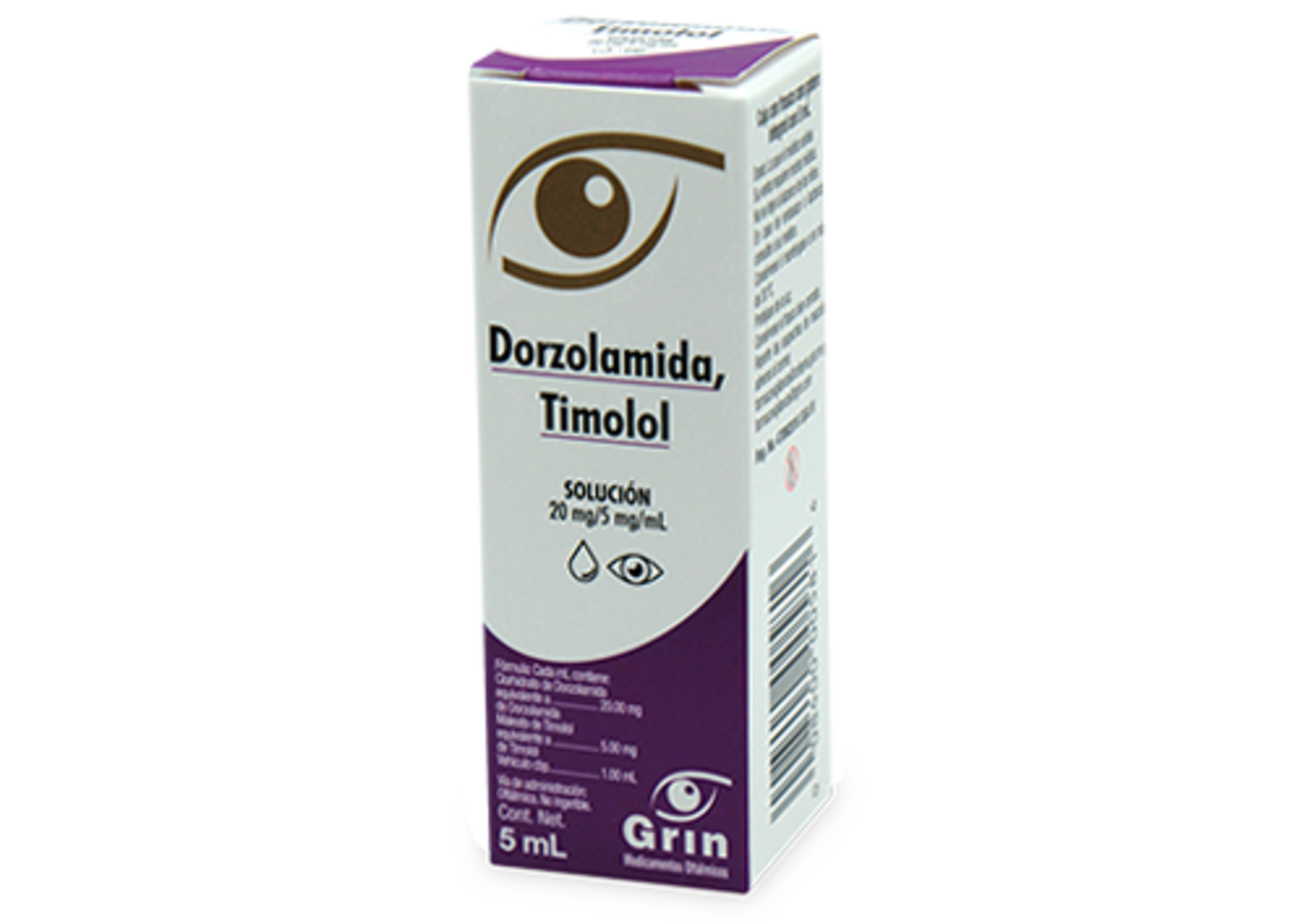 Dorzolamida Timolol 20 Mg / 5 Mg Solución Oftálmica Con 5 Ml (Grin)