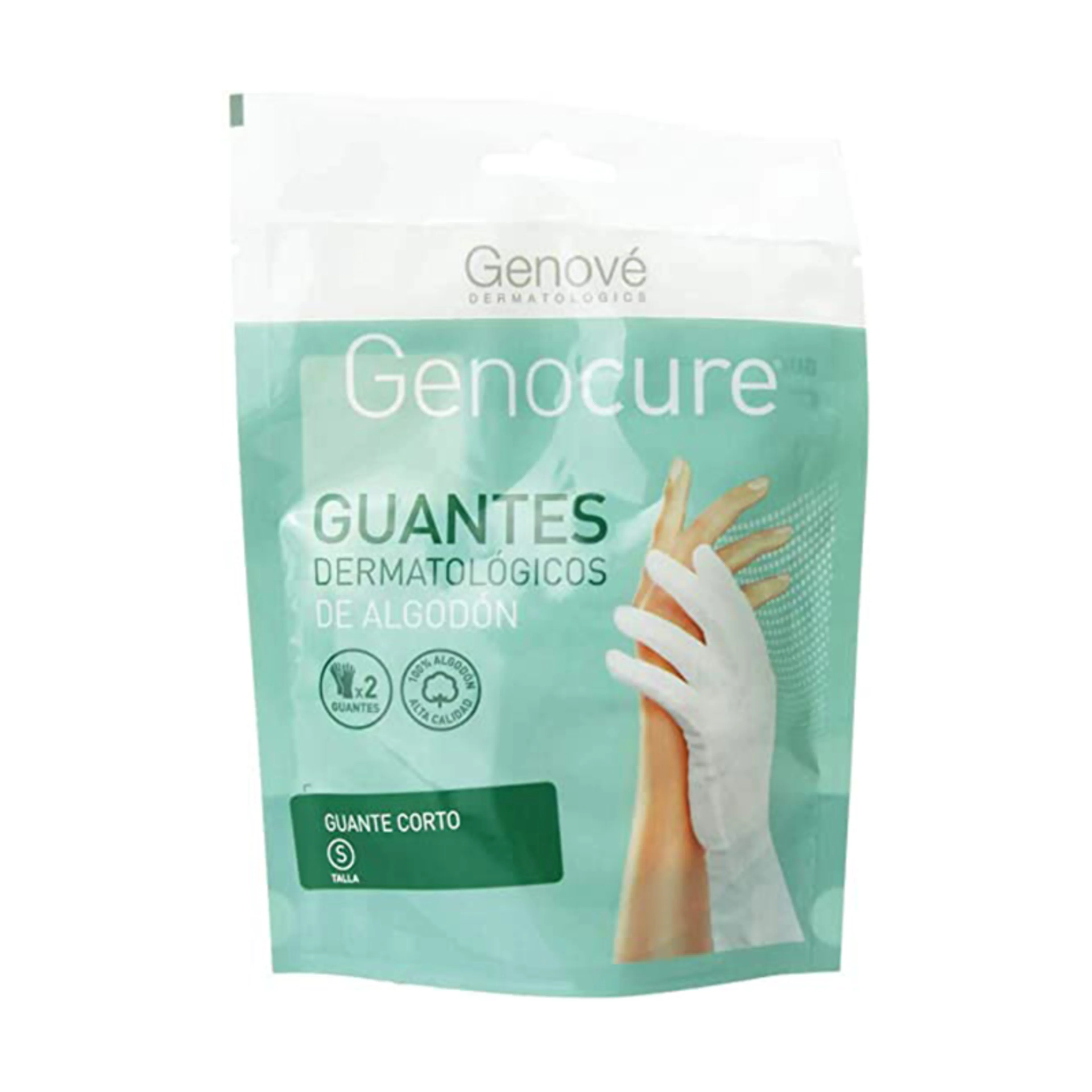 Genocure Guantes Dermatológicos De Algodón Talla Chica Con 1 Par