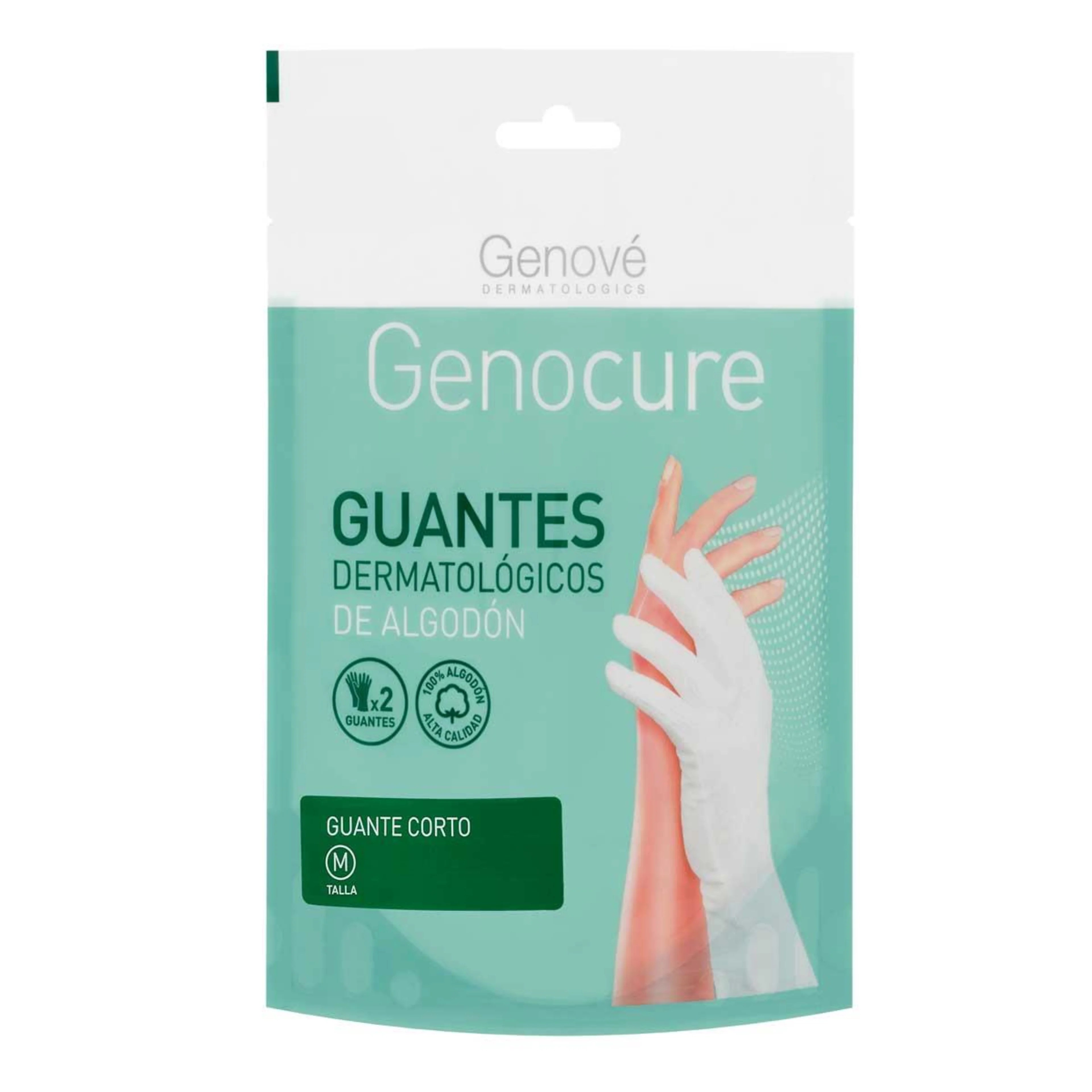 Genocure Guantes Dermatológicos De Algodón Talla Mediana 2 Piezas