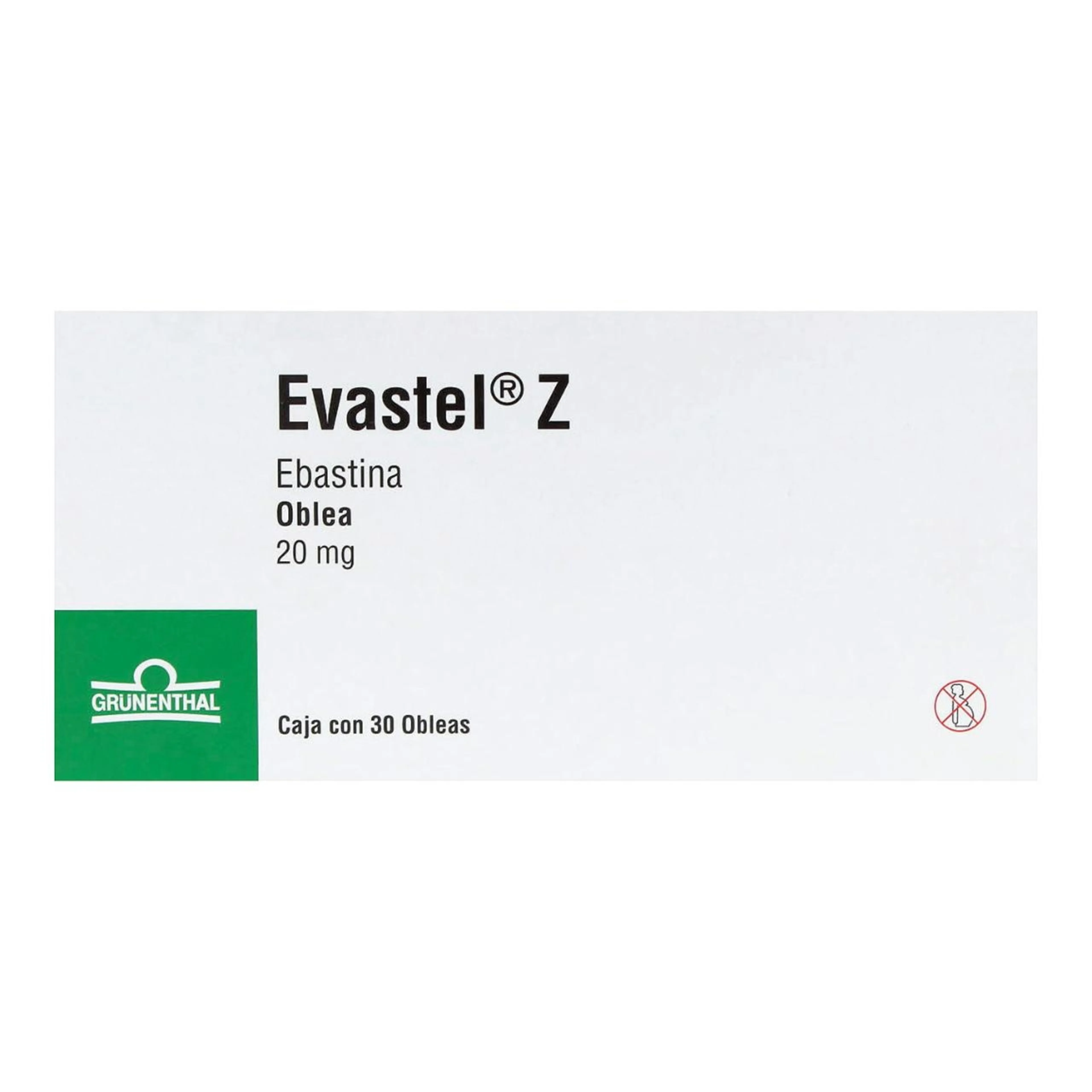 Evastel Z 20 Mg Con 30 Obleas