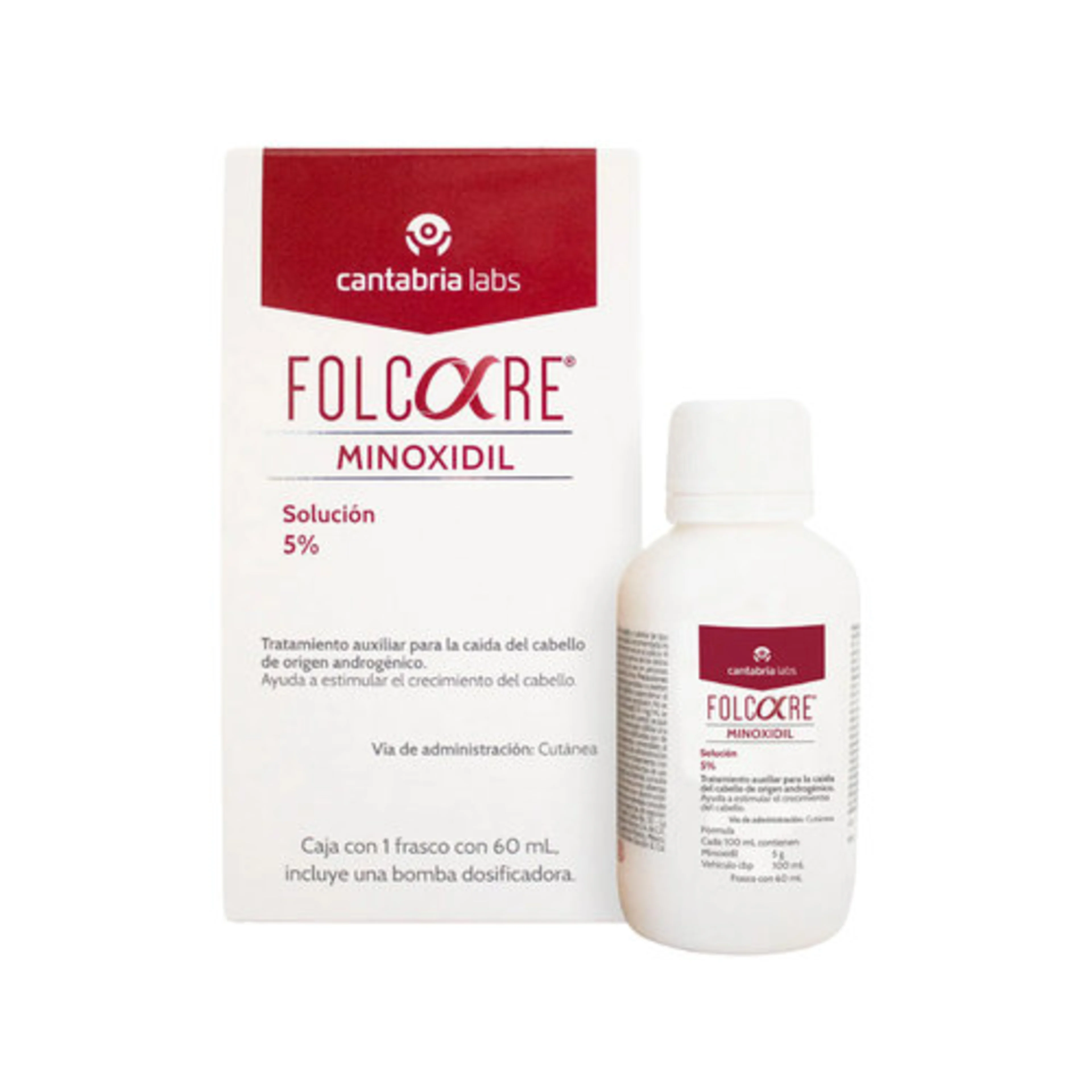 Folcare Minoxidil Solución 5% Con 60 Ml