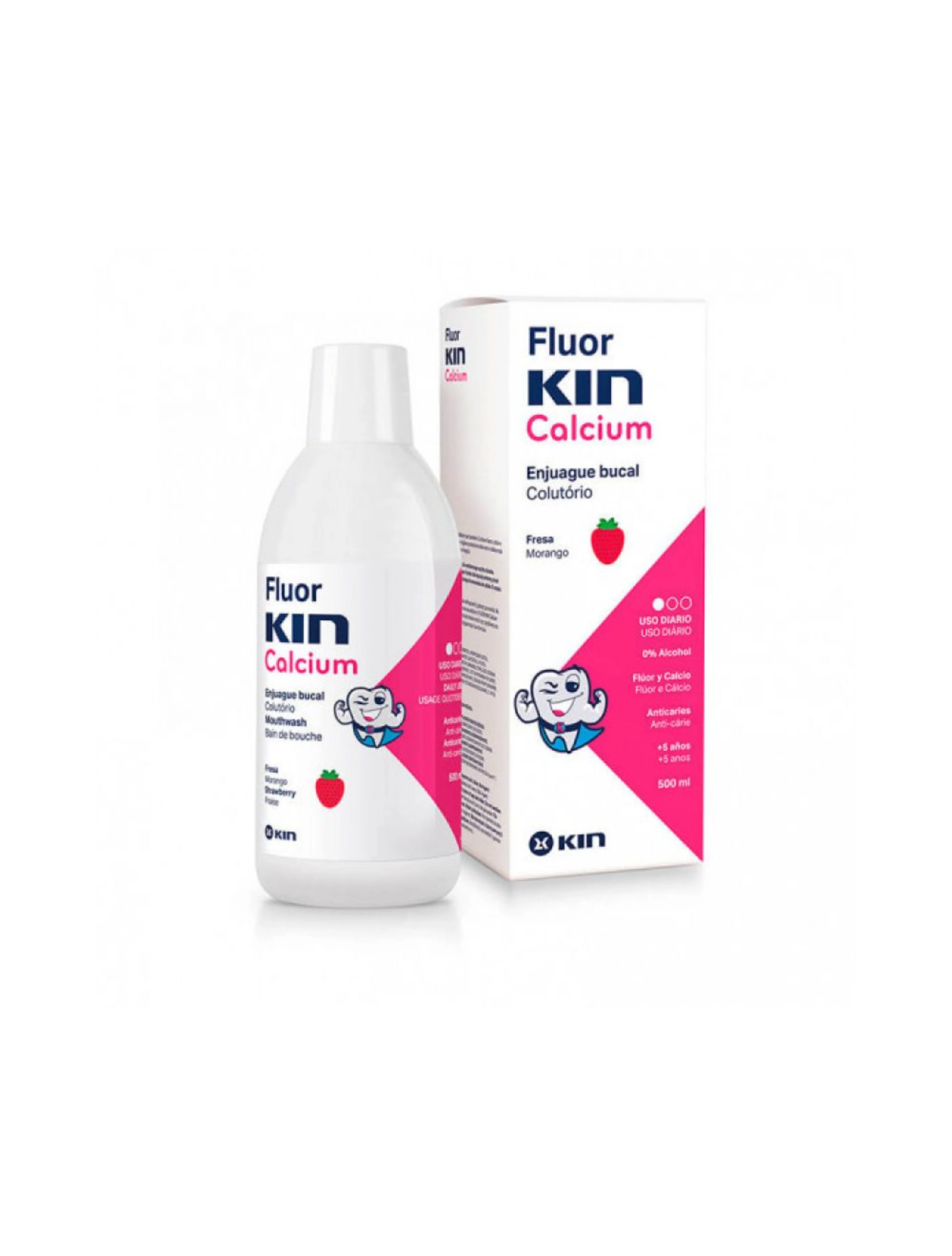 Pasta Dental Infantil Fluor Kin Calcium Fresa 500Ml