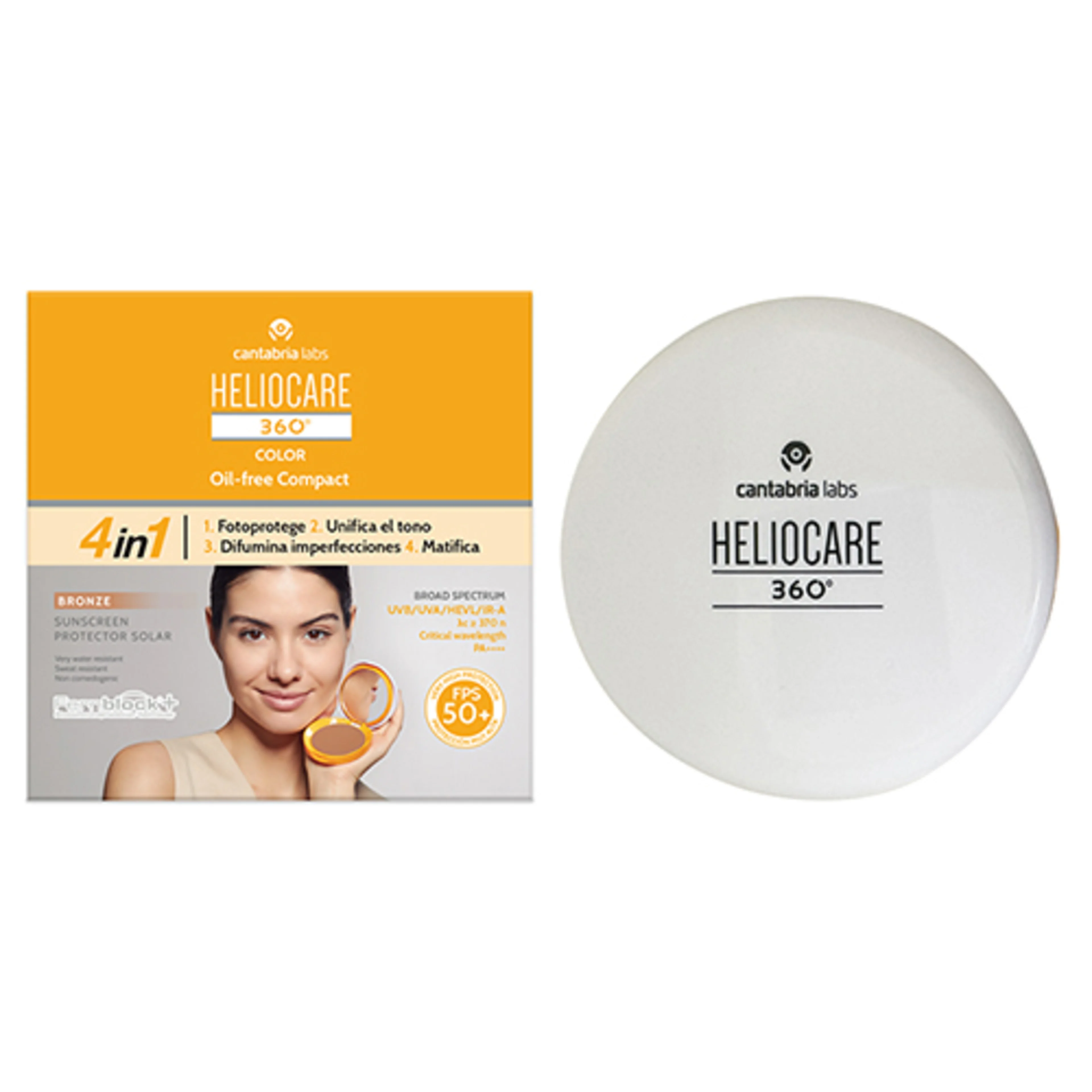 Heliocare 360 Color Compact Oil Free Bronze Con 10 G