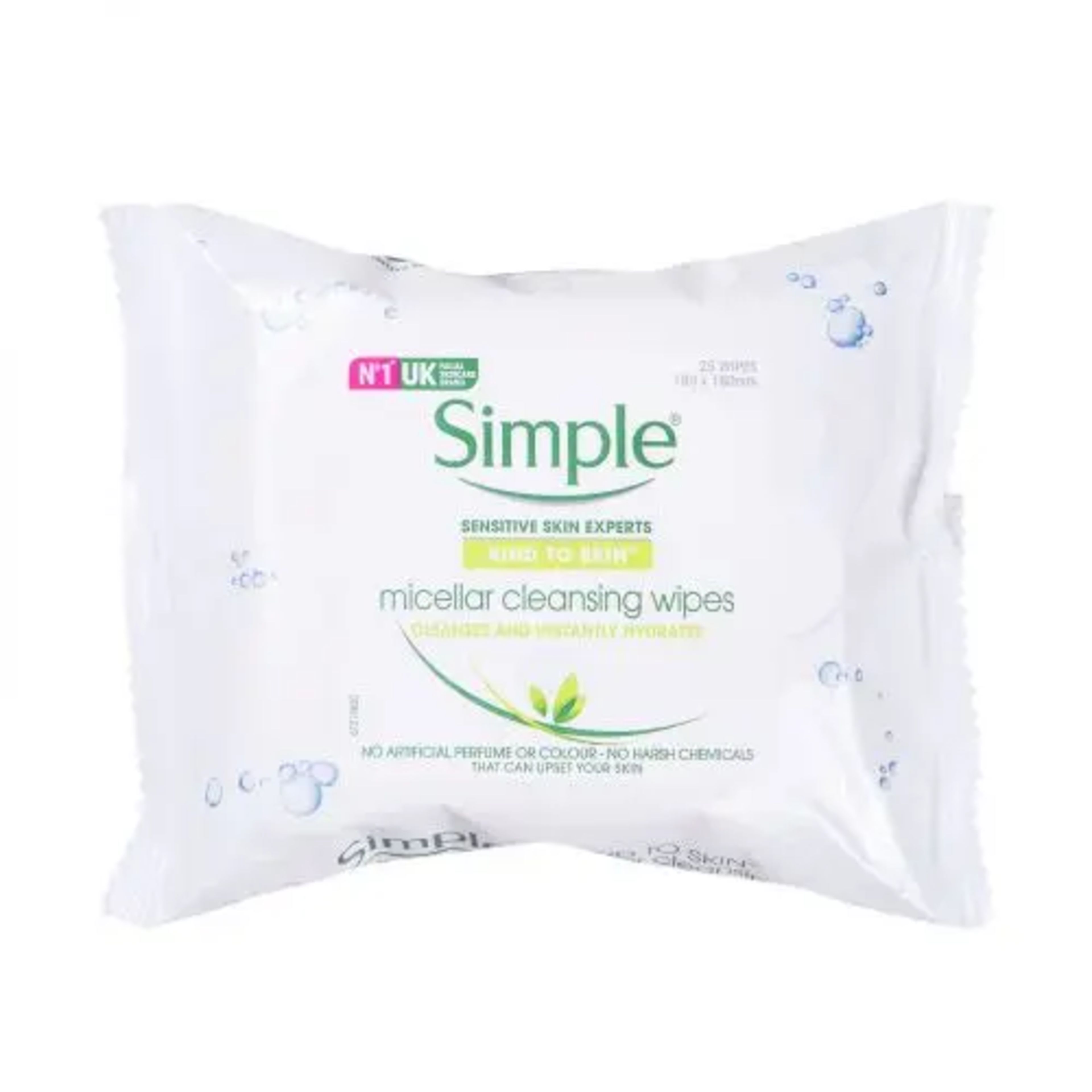 Simple micellar cleansing wipes 25 piezas
