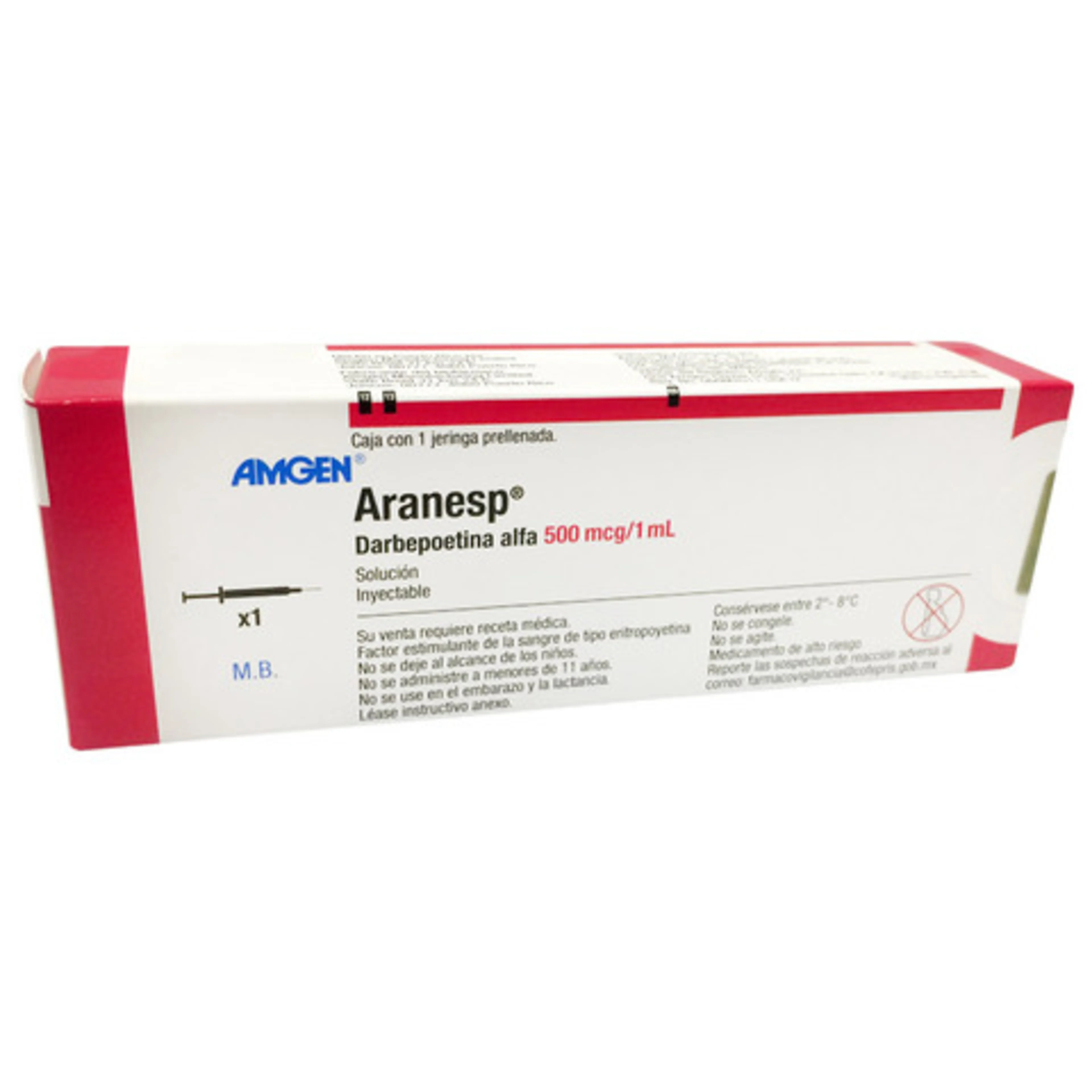Aranesp 500 Mcg Con 1 Jeringa Prellenada