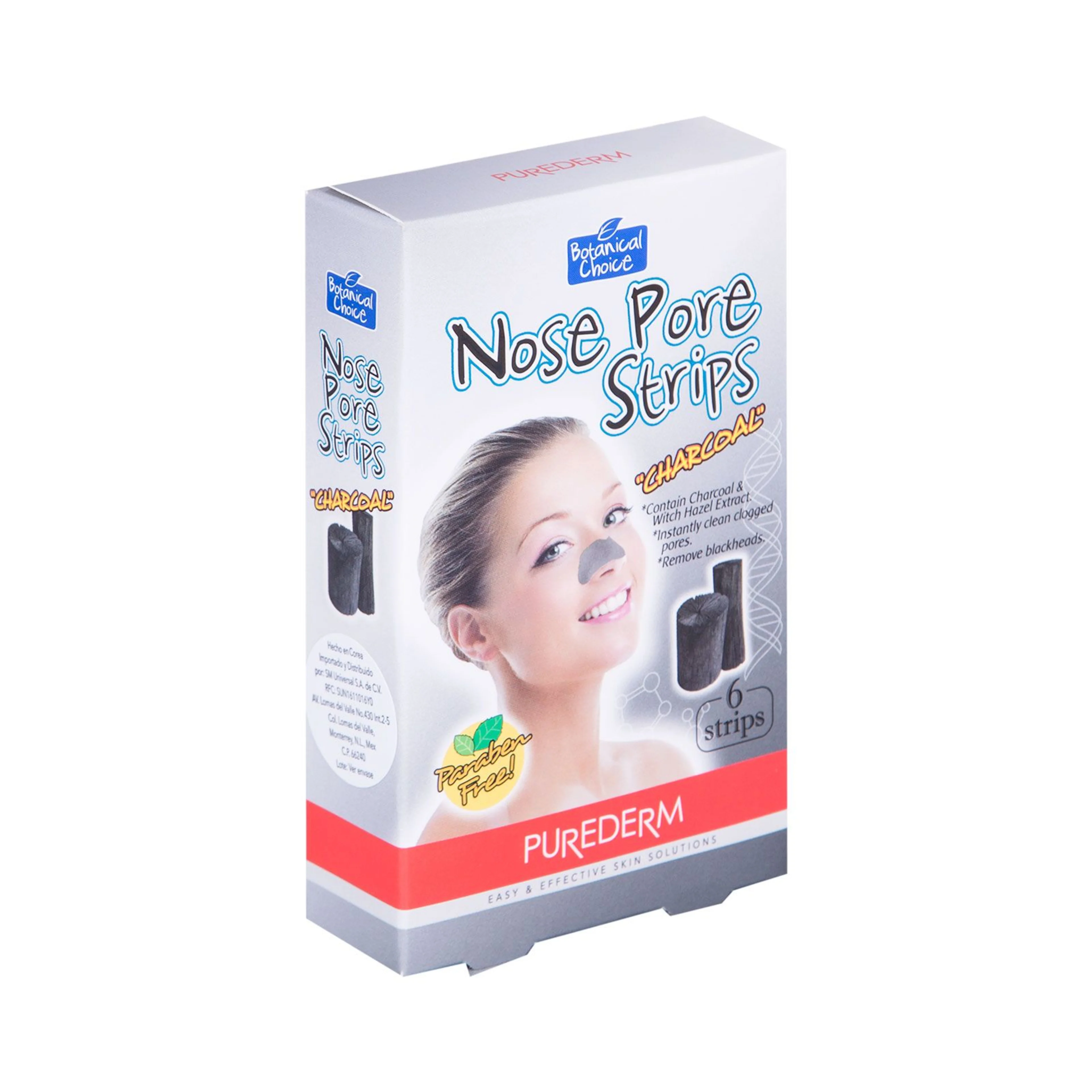 Purederm nose pore strips charcoal c/6