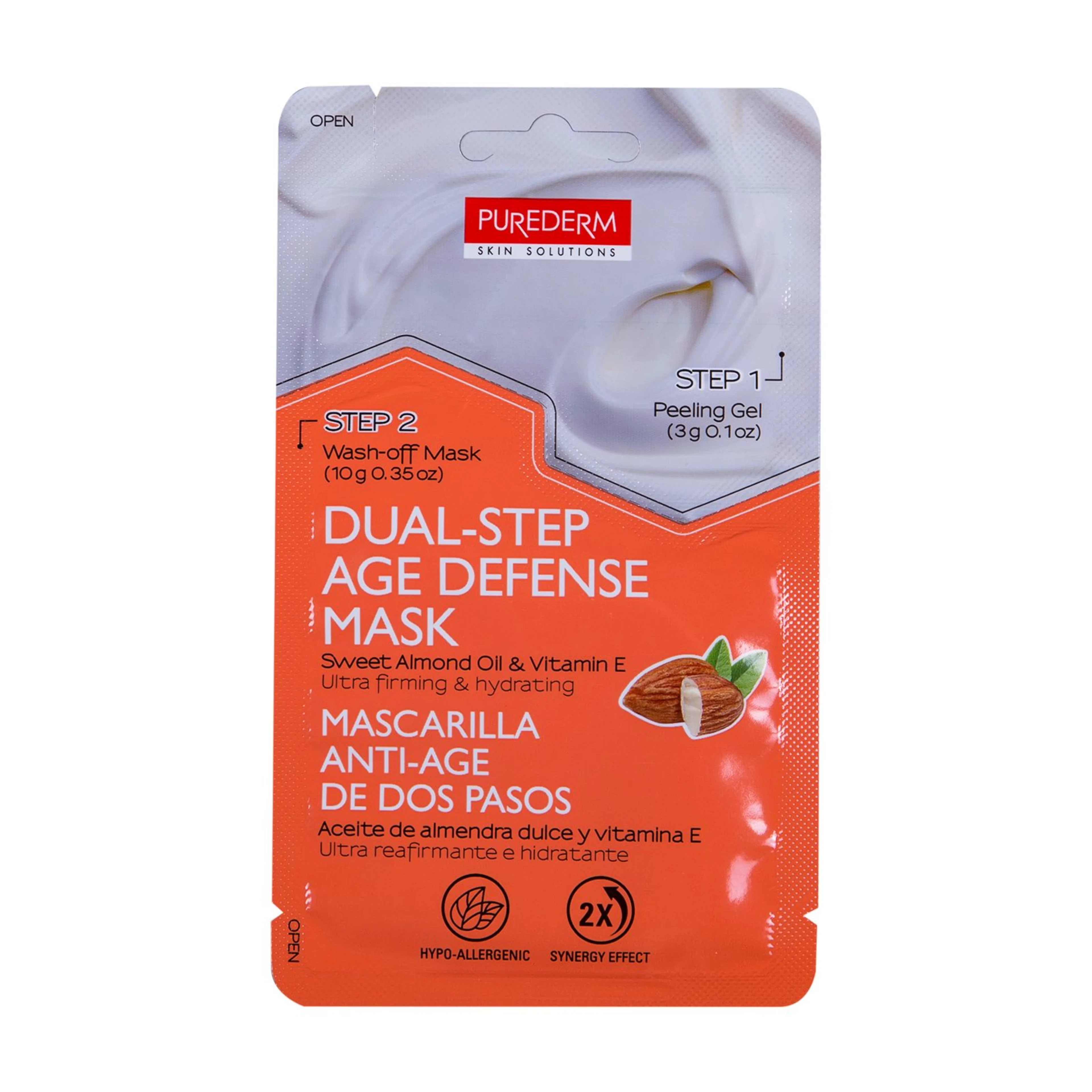 Purederm dual step mask age defense almond oil
