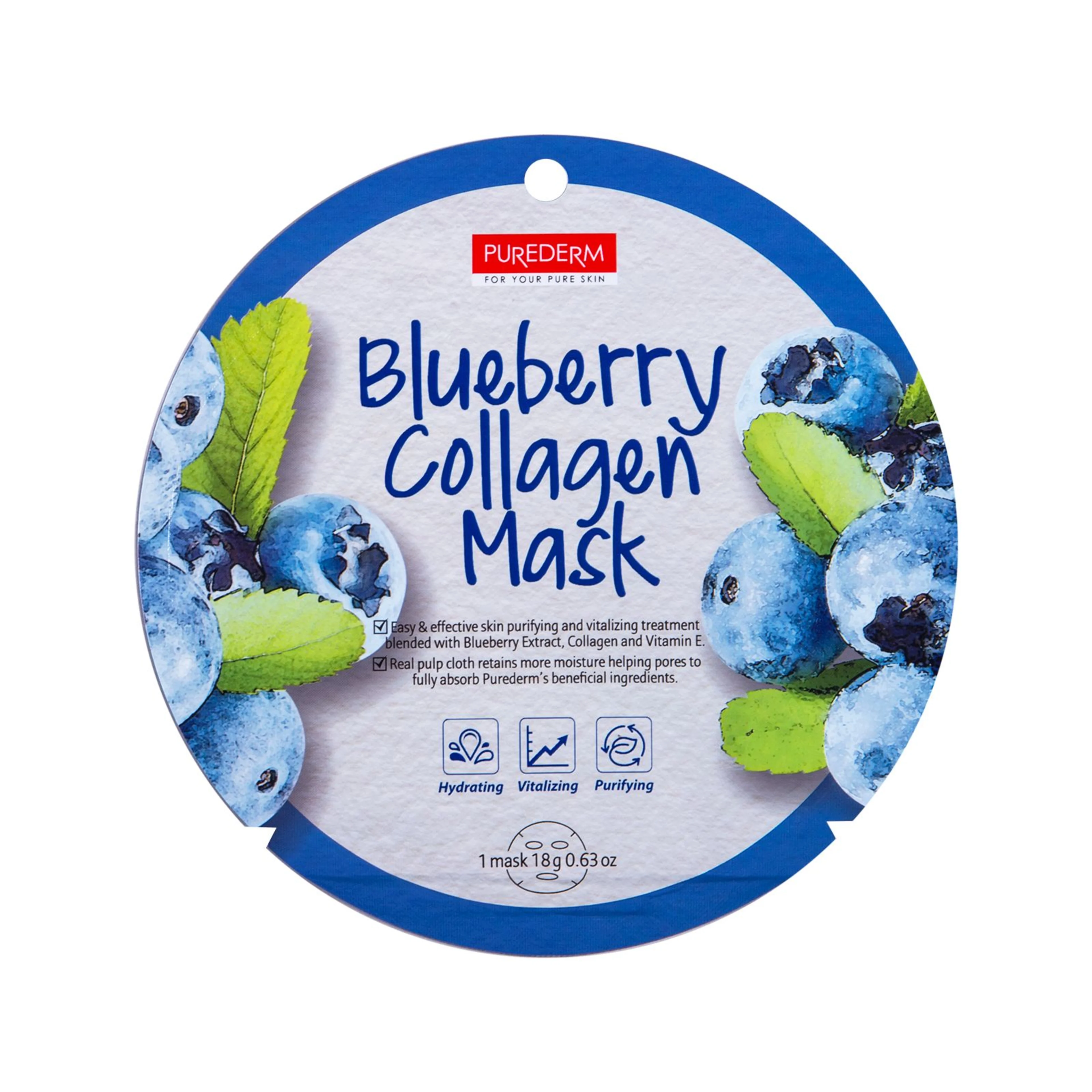 Purederm mask blueberry collagen 18 gr