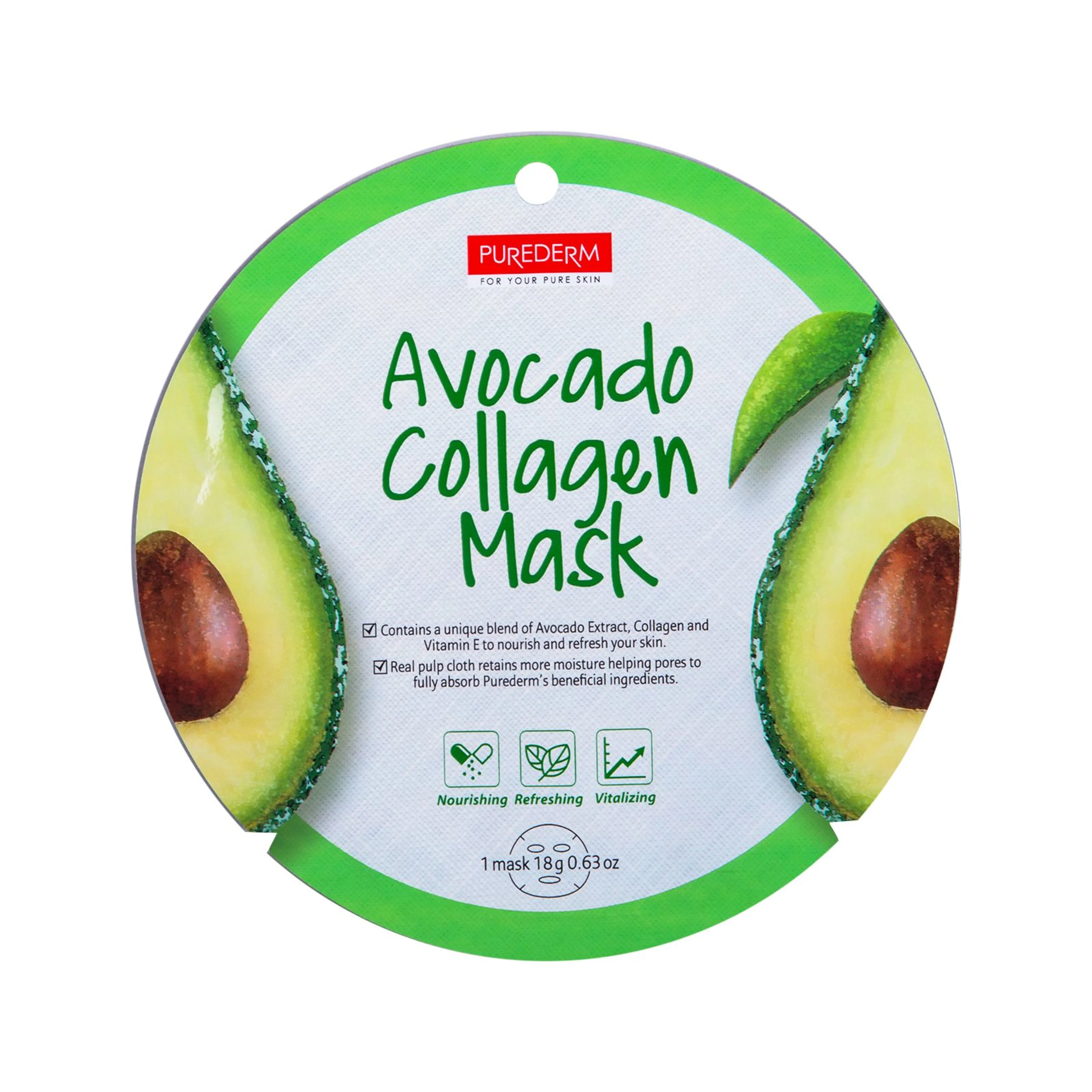 Purederm mask avocado collagen 18 gr