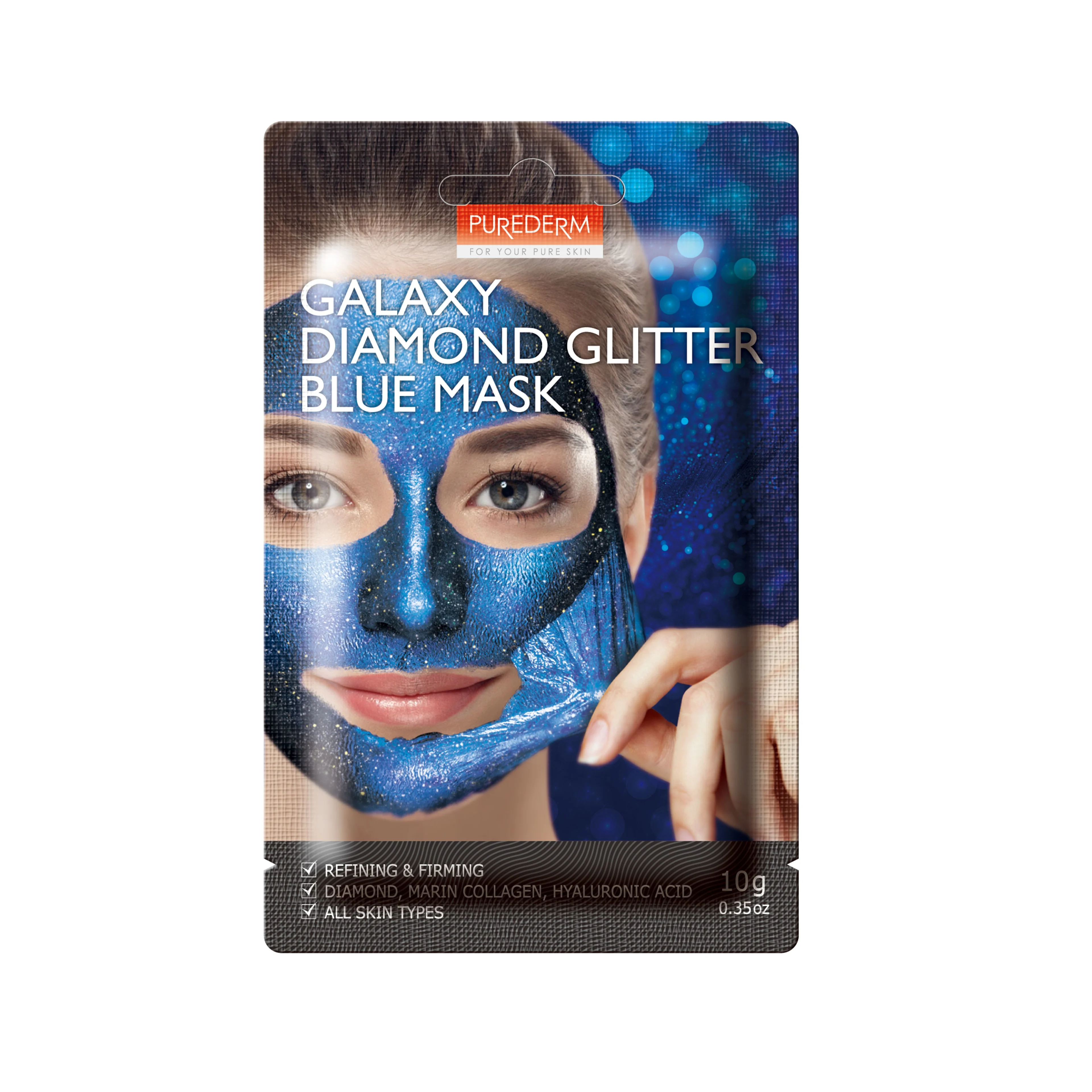 Purederm galaxy diamond glitter blue mask 10g