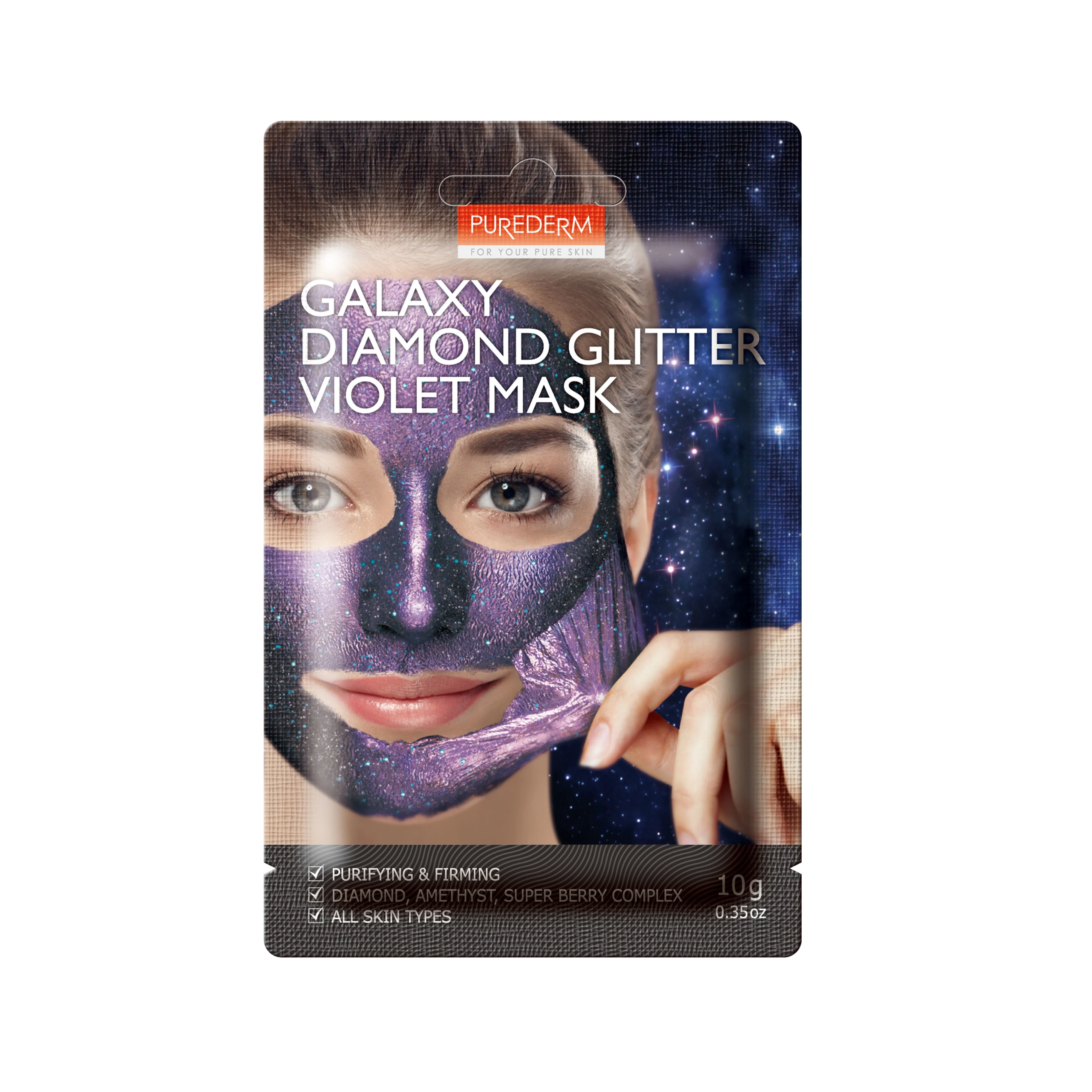 Purederm galaxy diamond glitter violet mask 10