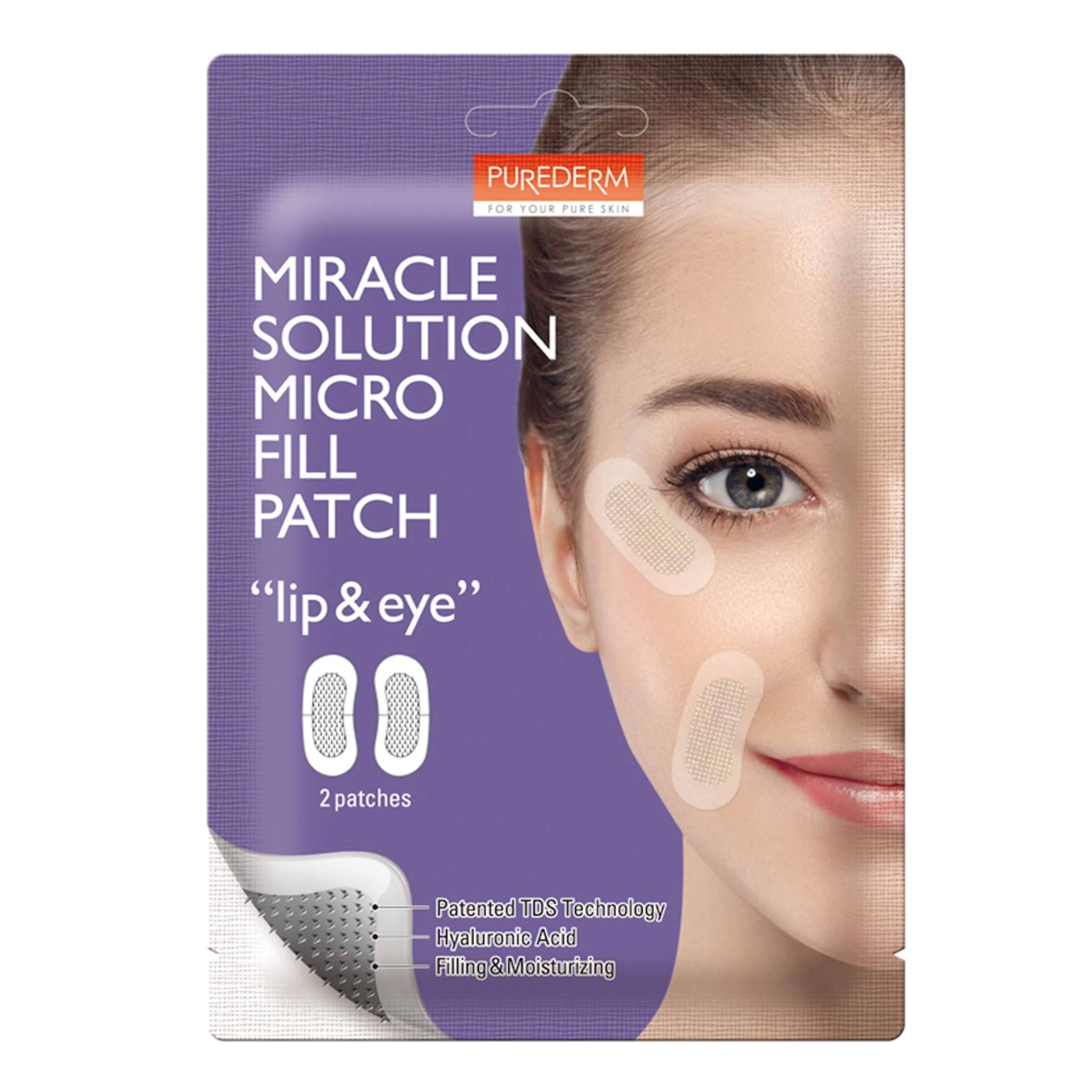 Purederm miracle solution micro fill patch lip eye