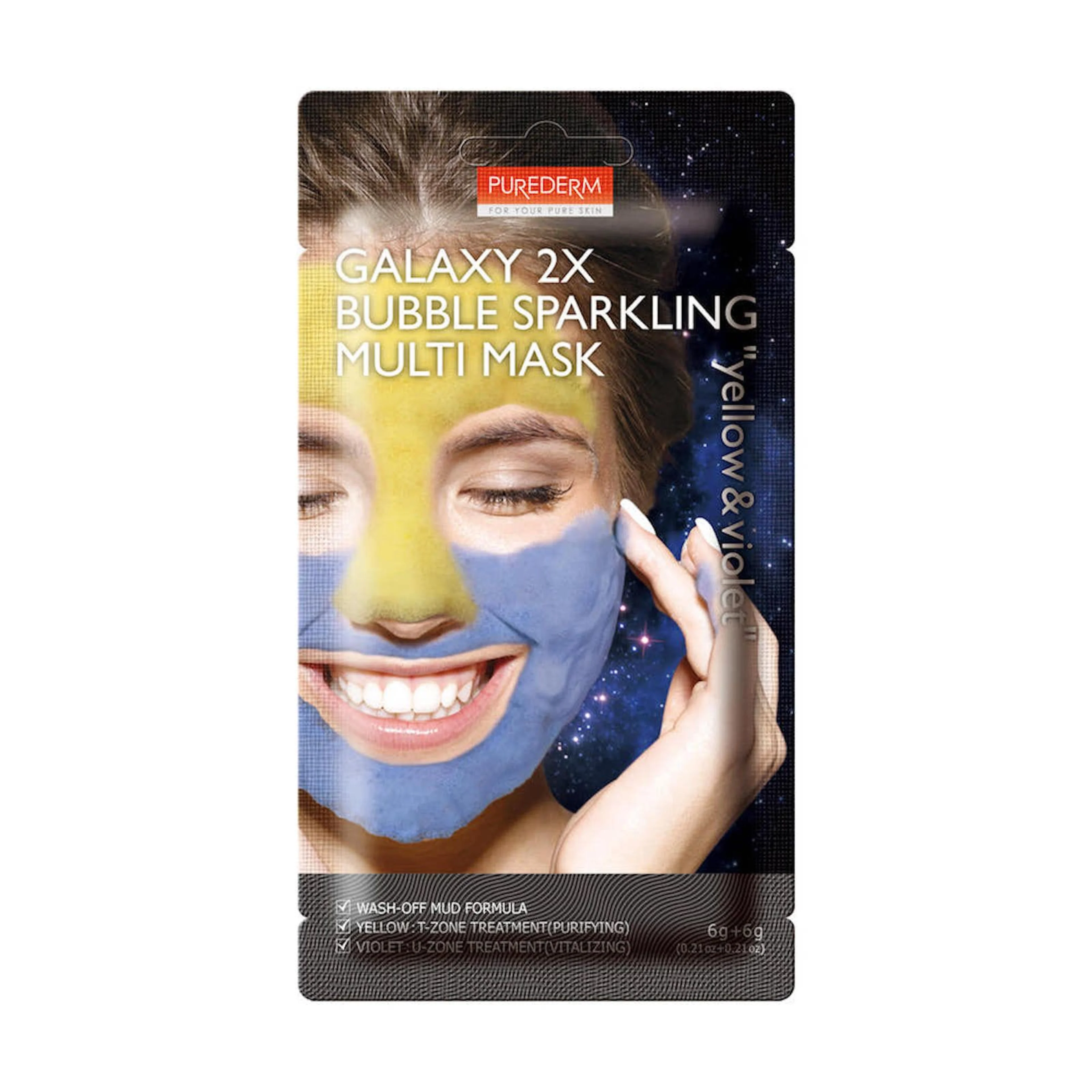 Purederm galaxy x2 bubble sparkling multi mask 6g + 6g