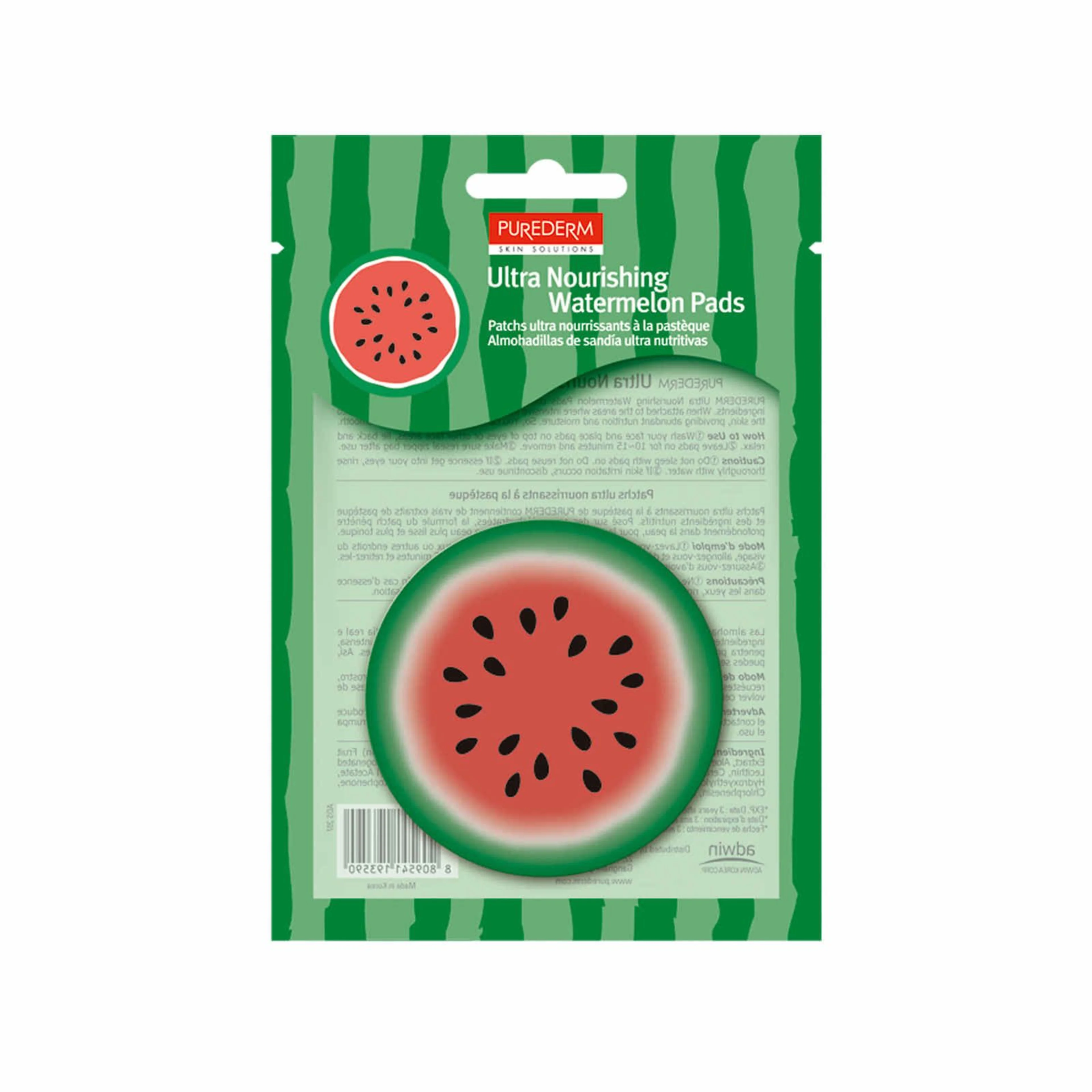 Purederm nourishing watermelon pads 10 sheets