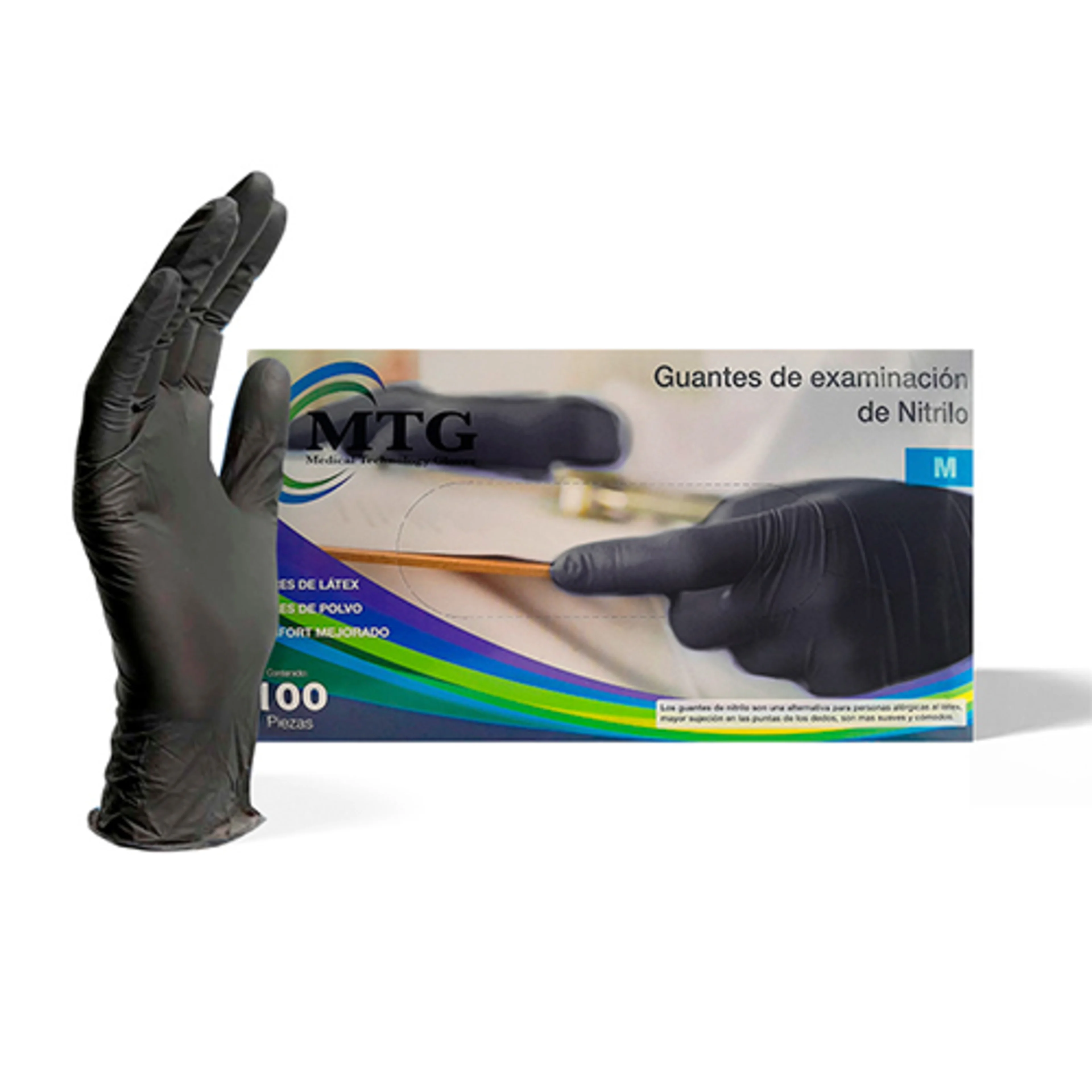 Guante No Estéril De Nitrilo Talla Mediano 100 Piezas