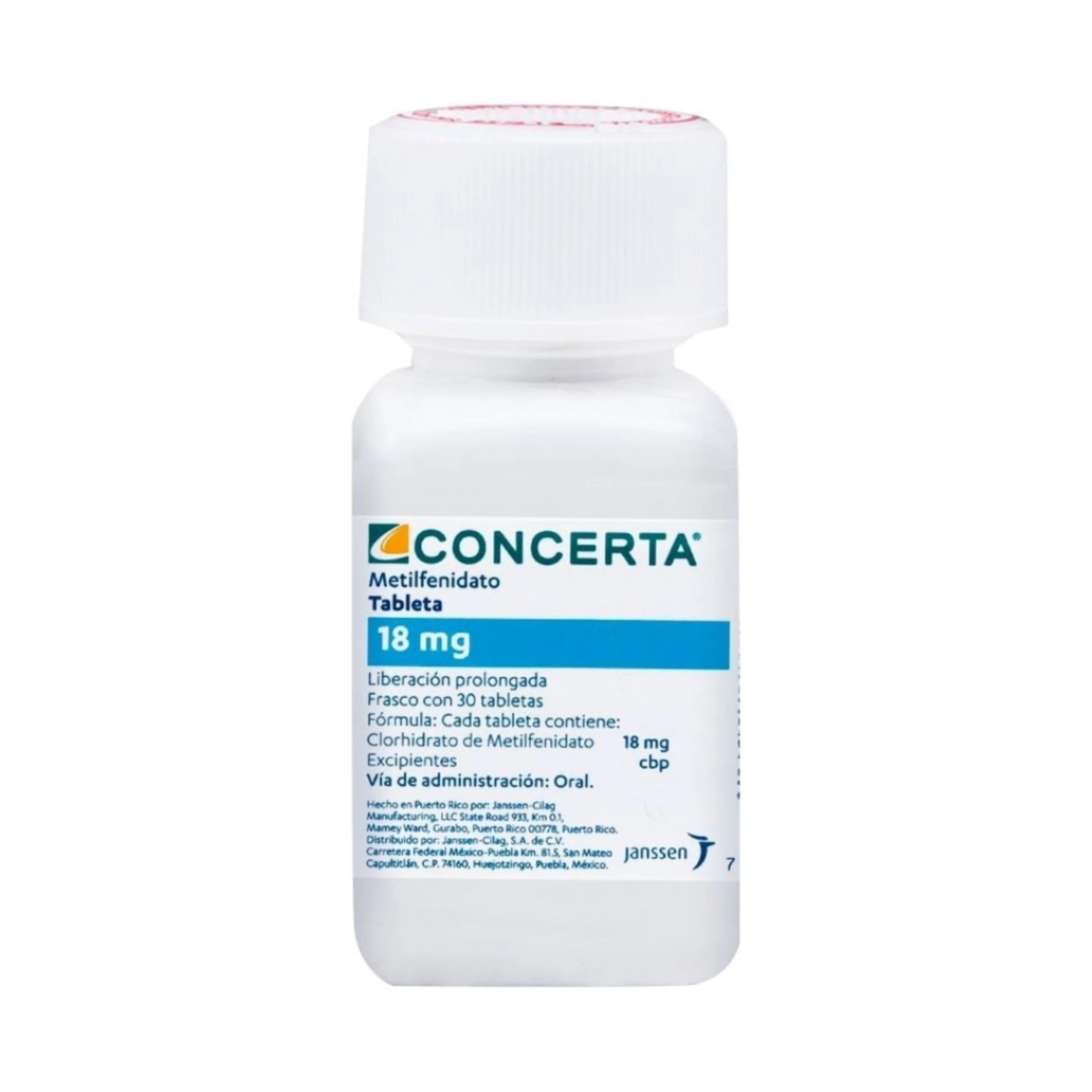 Concerta 18 Mg Con 30 Tabletas