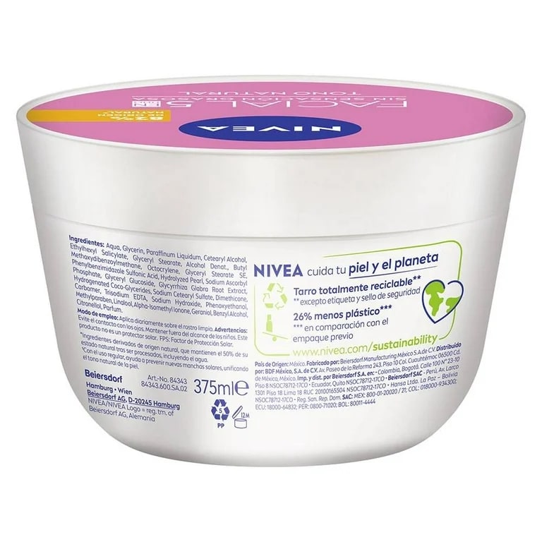 Comprar Nivea Crema Facial 5 En 1 Aclarado Natural 375 Ml