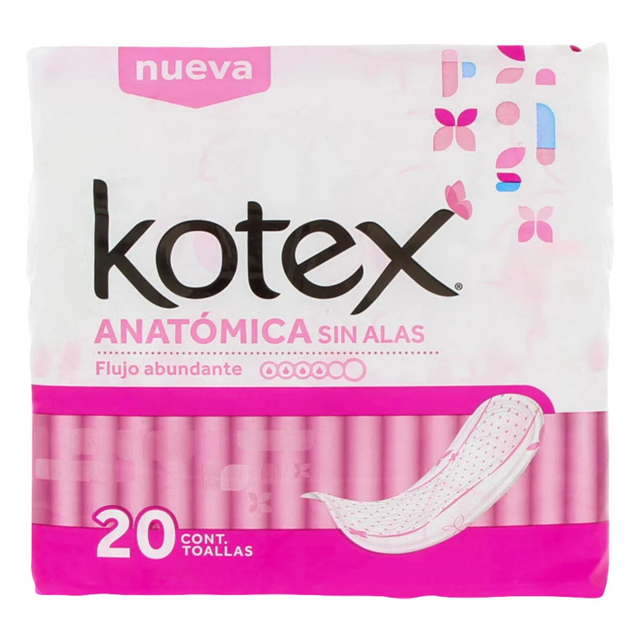 Comprar Kotex Anatómica Toallas Sanitarias Sin Alas 20 Piezas B