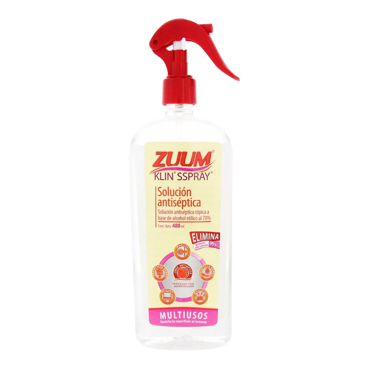 Comprar Zuum Klin Sspray Solución Antibacterial Multiusos Con 480 Ml