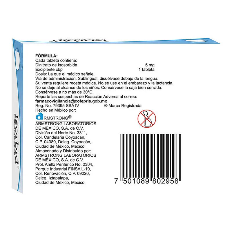 Isorbid 5 Mg Con 40 Tabletas Sublinguales - Compra en Prixz