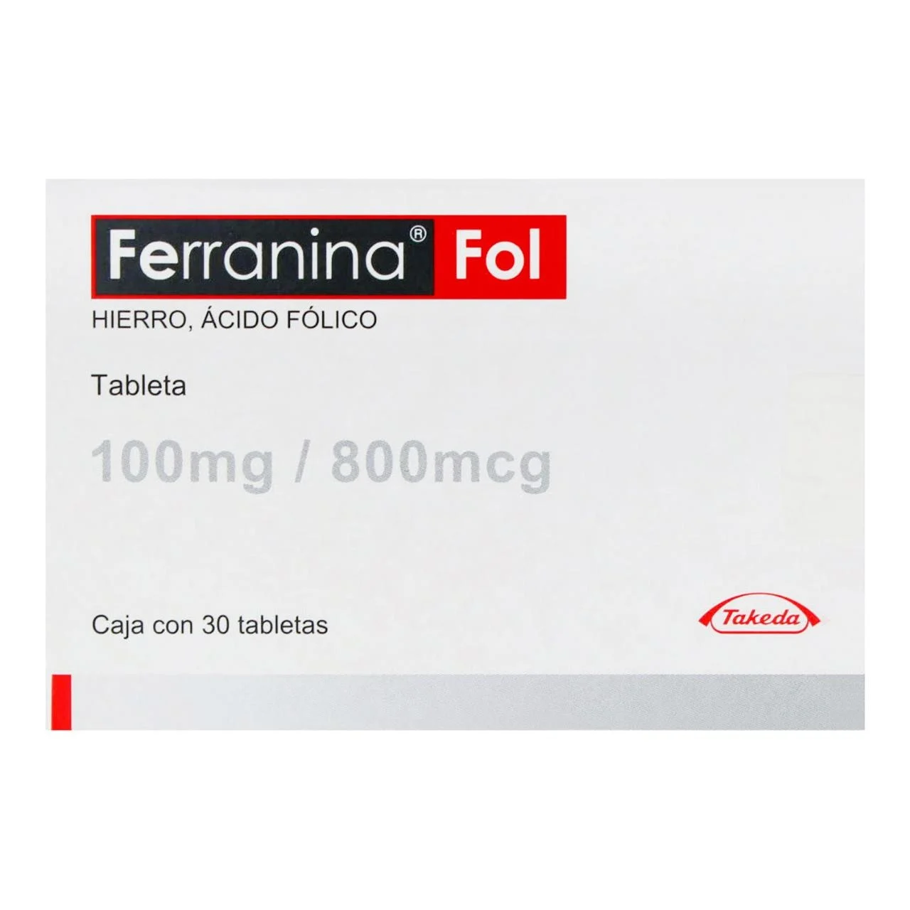 Comprar Ferranina Fol 100 Mg/800 Mcg Con 30 Tabletas