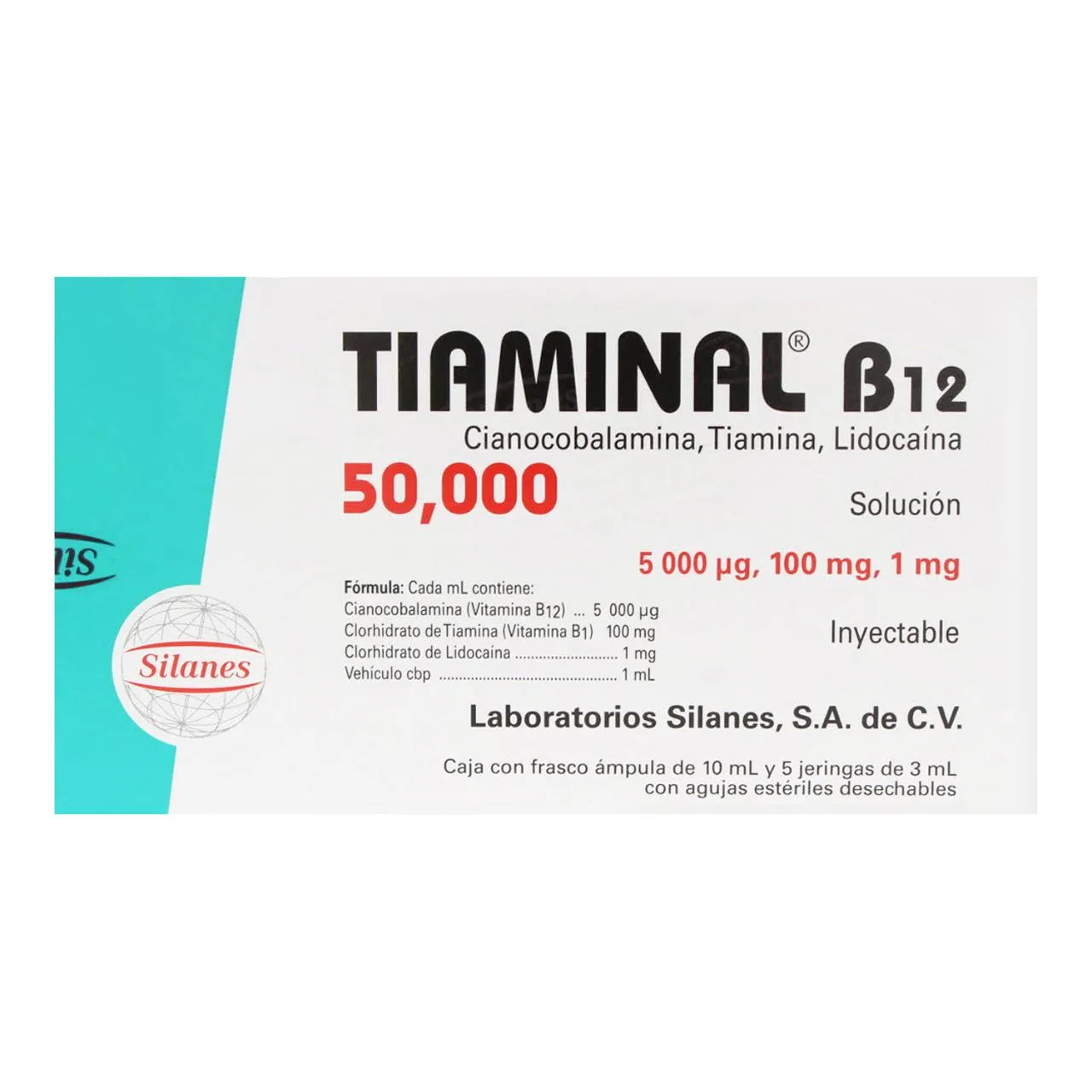 TIAMINAL B12 Frasco Ámpula 50000 UI C5