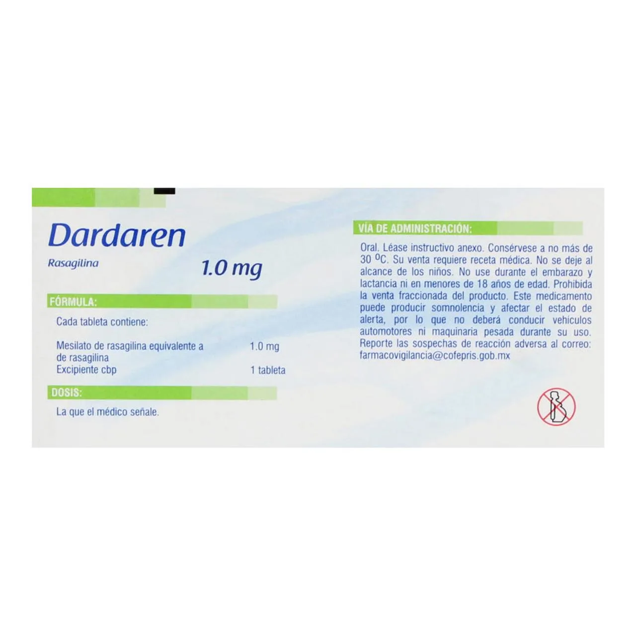 Comprar Dardaren 1 Mg Con 30 Tabletas