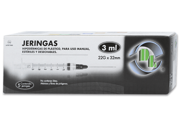 Comprar Dl Jeringa De Plástico 22X32Mm 3 Ml Con 5 Piezas