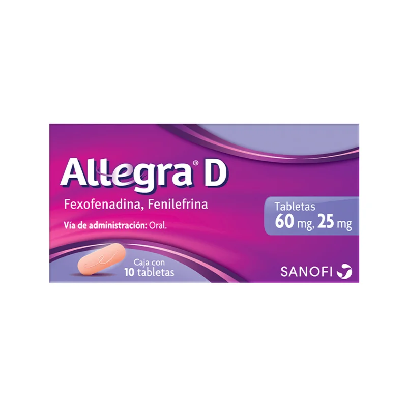 Comprar Allegra D 60/25 Mg Antihistamínico Con 10 tabletas