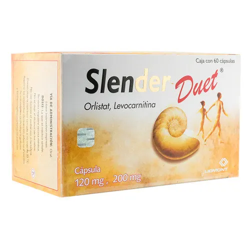 orlistat l carnitina efectos secundarios Slender Duet 120/200 mg C30 Cápsulas