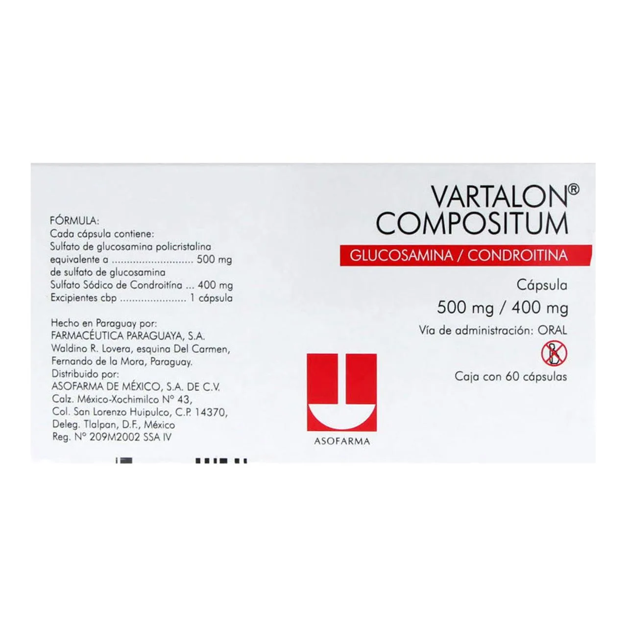 Comprar Vartalon Compositum 500/400 Mg Con 60 Cápsulas