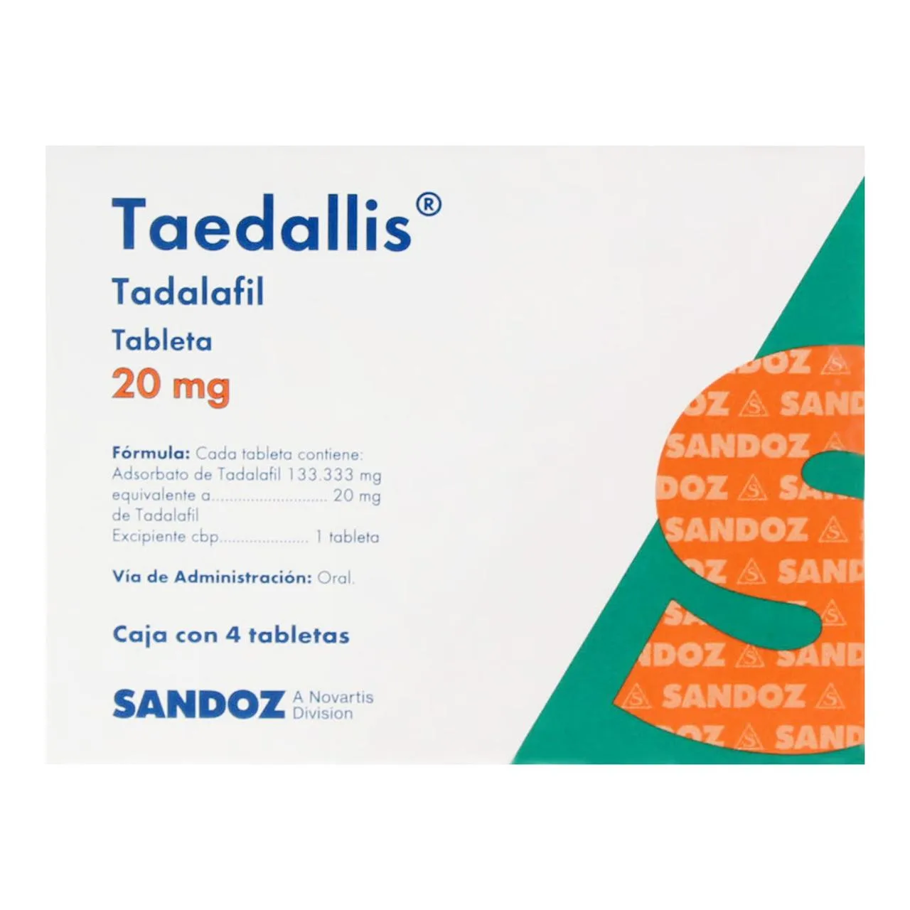 Comprar Taedallis 20 Mg Con 4 Tabletas