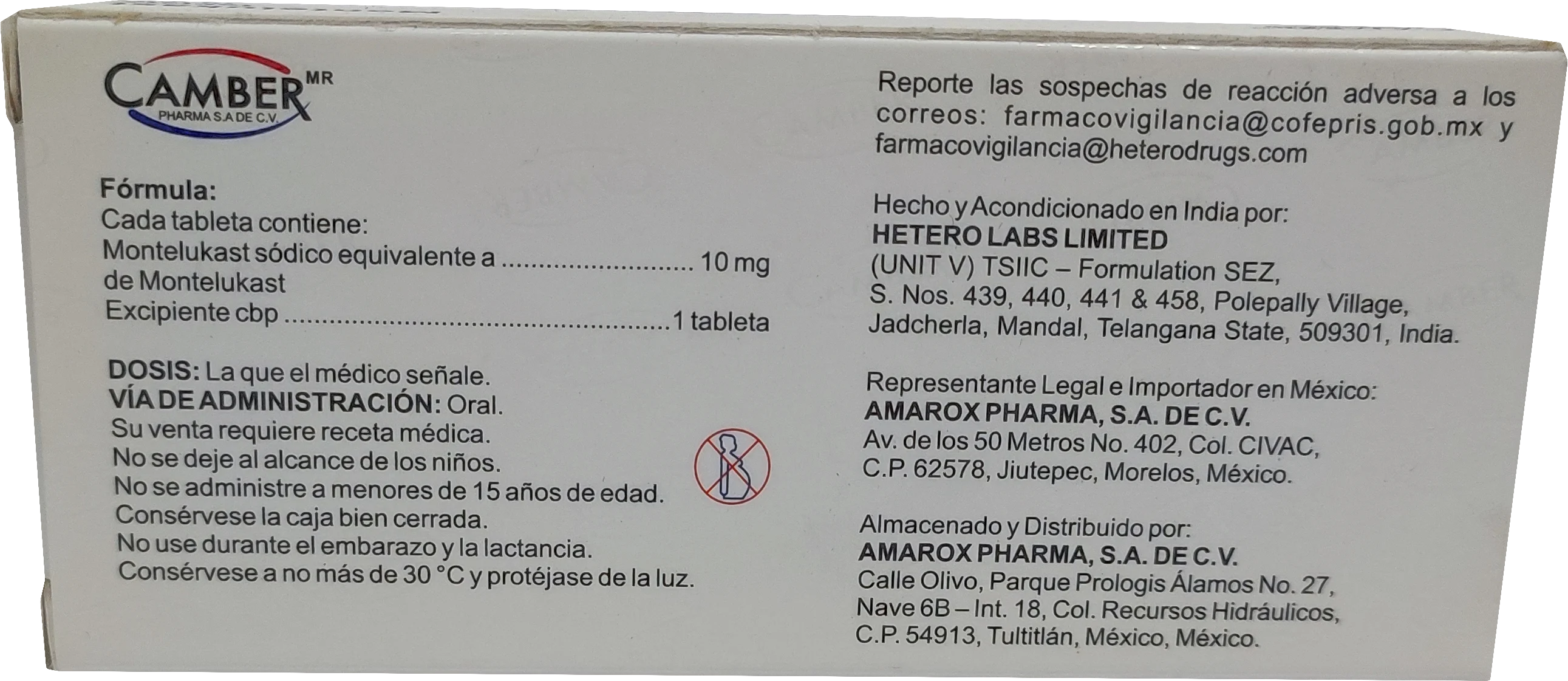 Comprar Montelukast 10 Mg Con 30 Tabletas